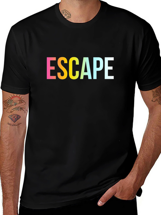Escape Graphic Print Black T-Shirt