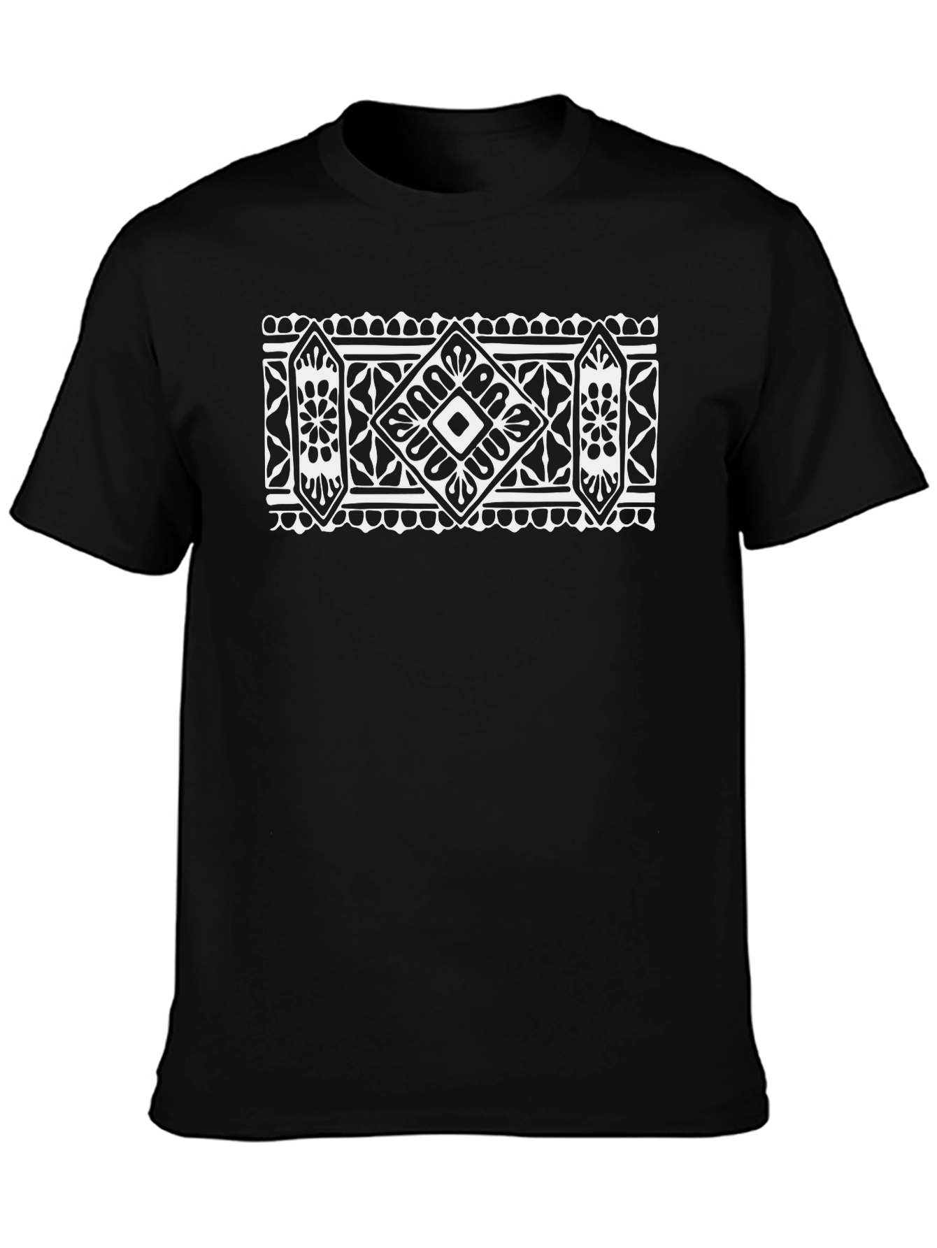 Geometric Print Black T-Shirt