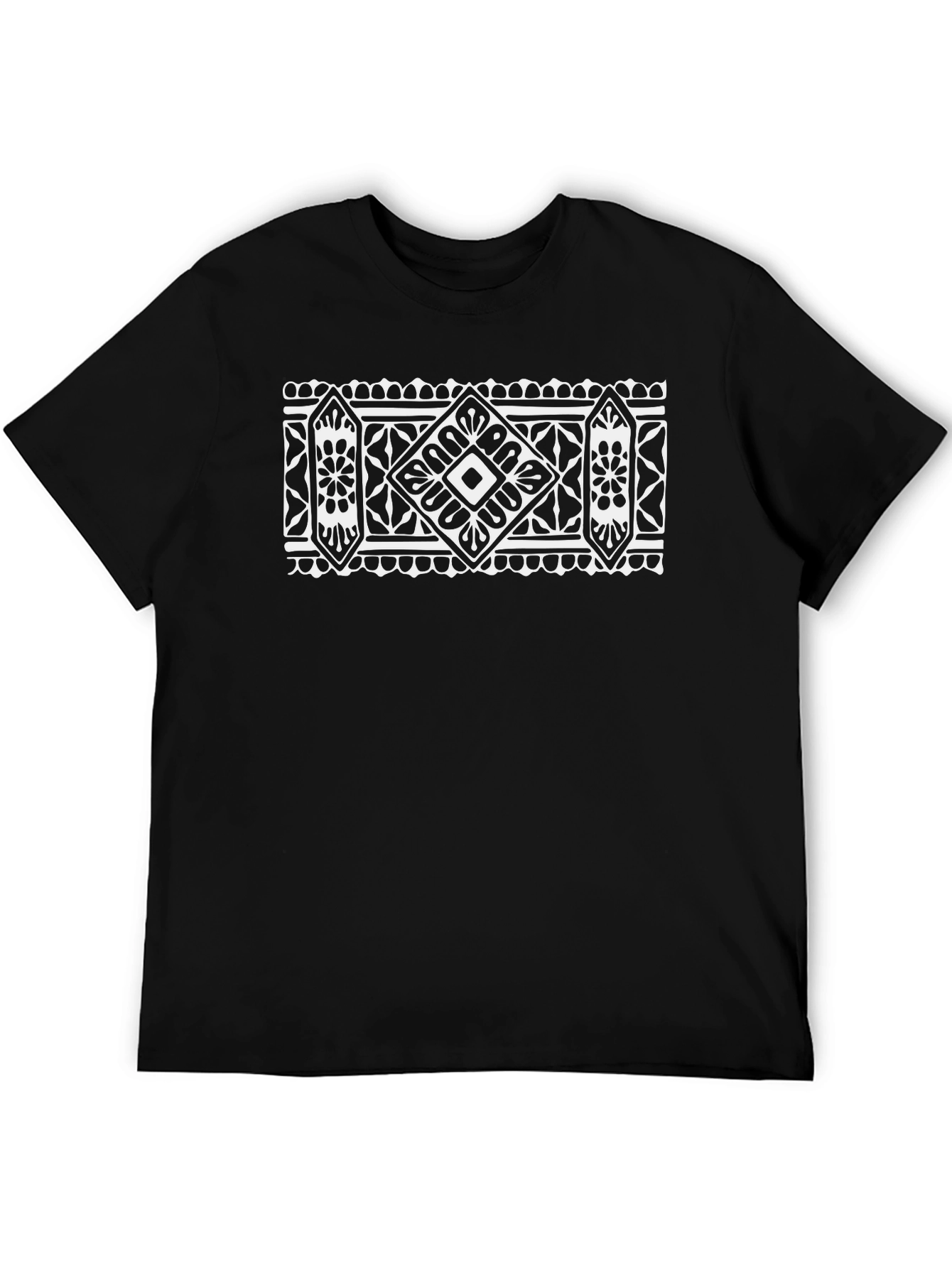 Geometric Print Black T-Shirt
