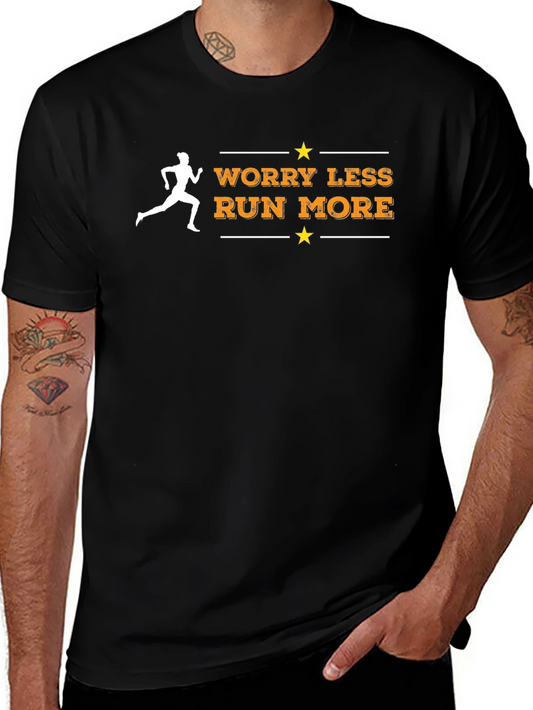 Worry Less Run More Graphic Tee - Black