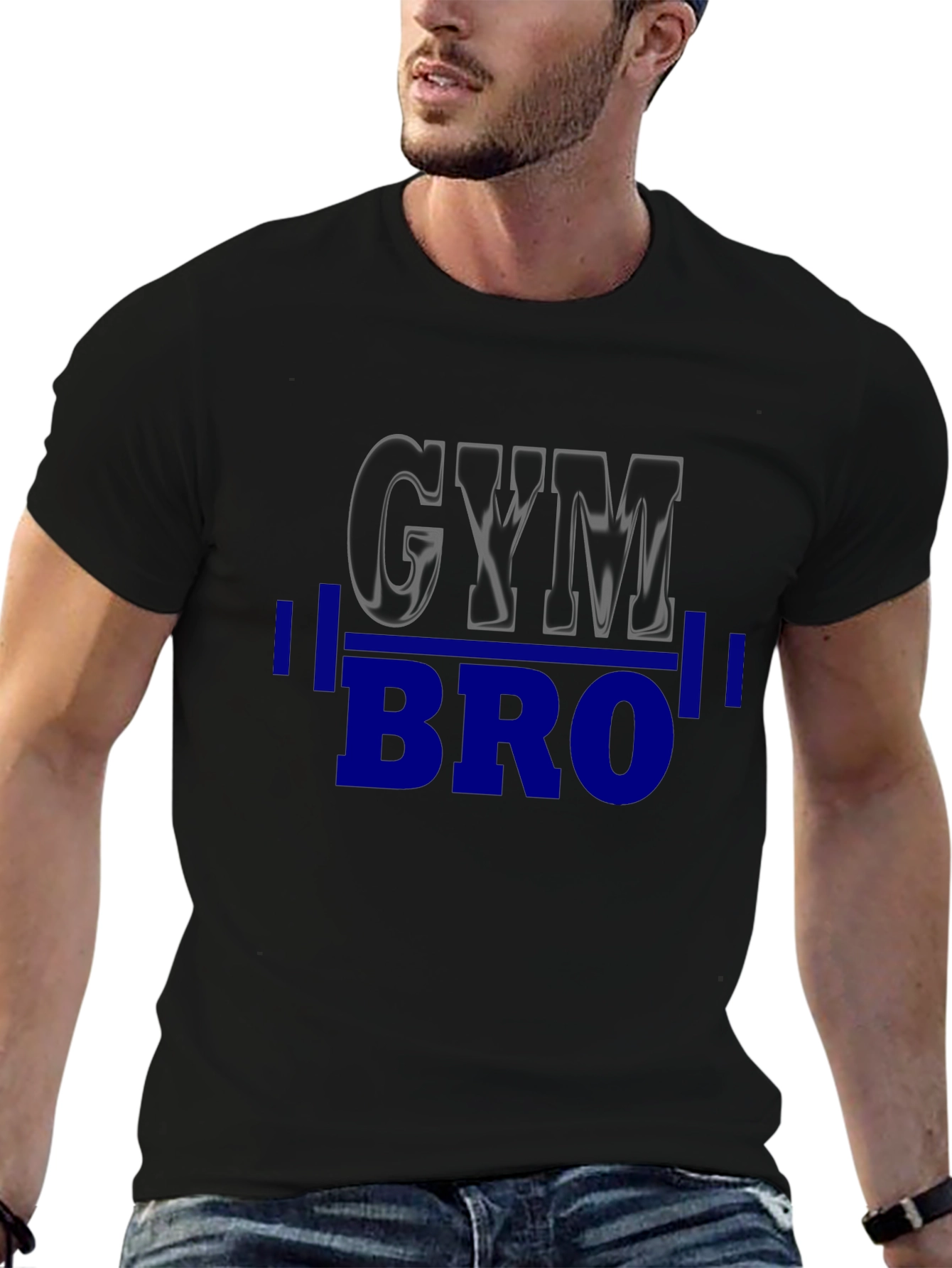 Gym Bro Black T-Shirt - Weightlifting Motivation