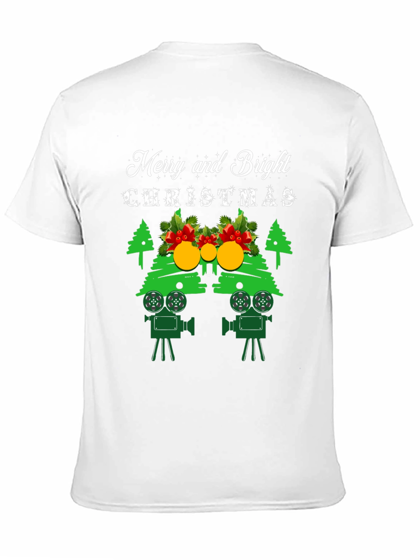 Merry and Bright Christmas Movie Camera T-Shirt
