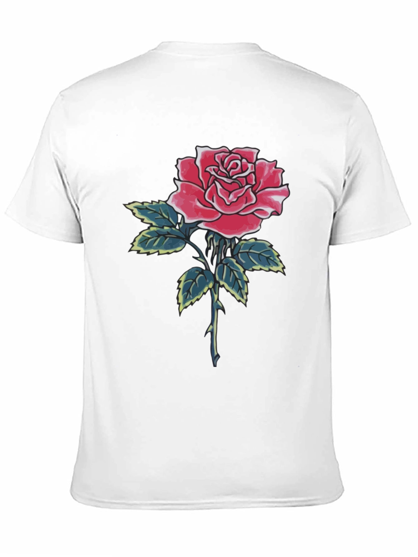 Rose Graphic Black T-Shirt for Men