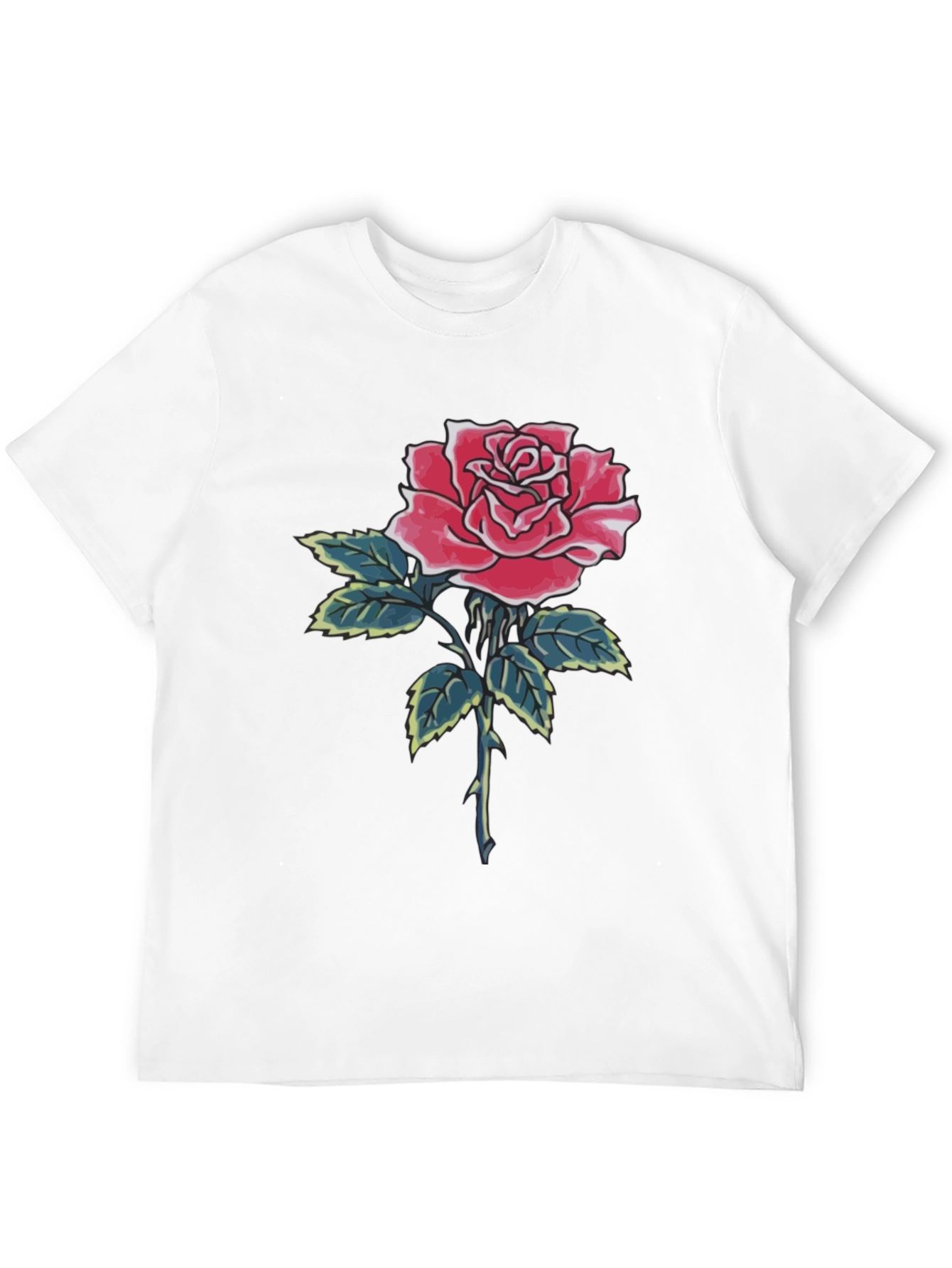 Rose Graphic Black T-Shirt for Men