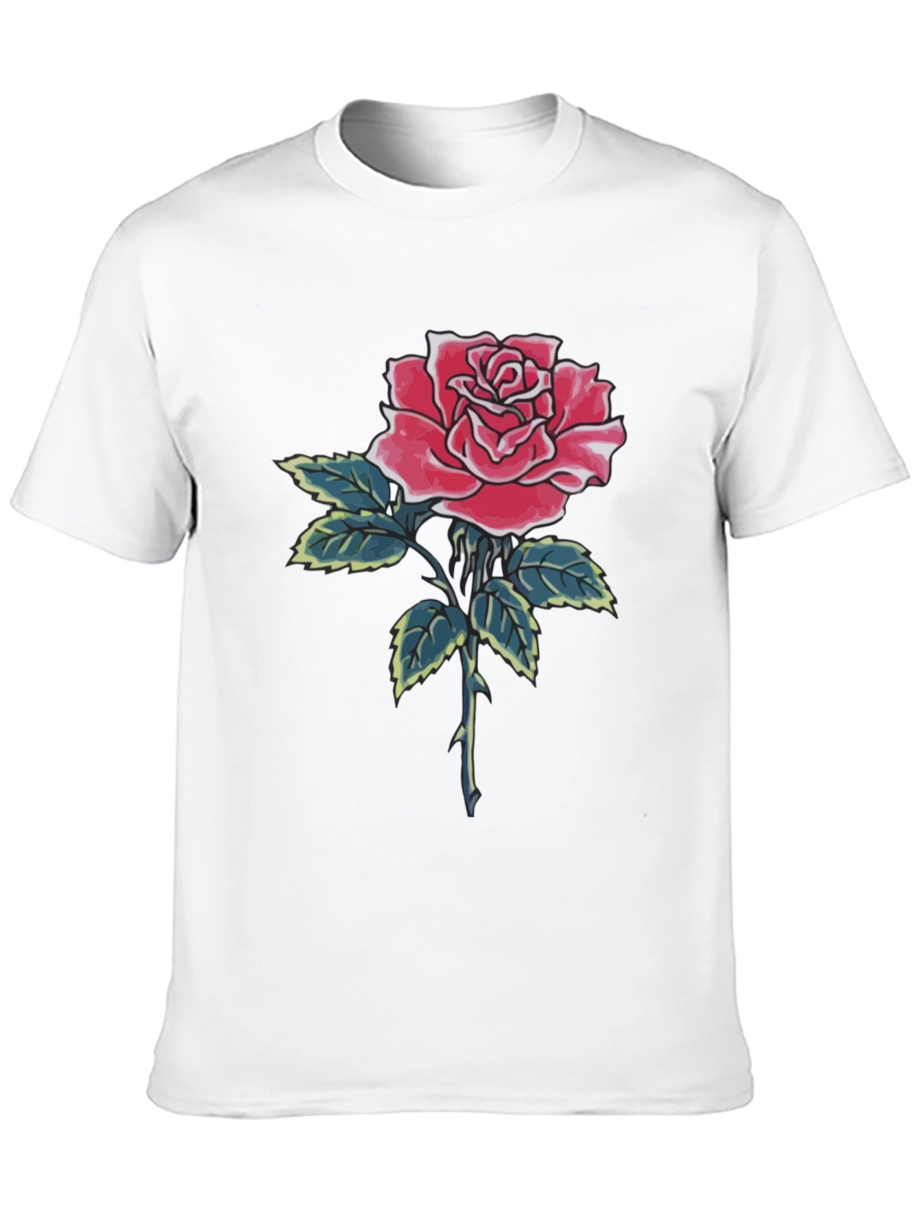 Rose Graphic Black T-Shirt for Men