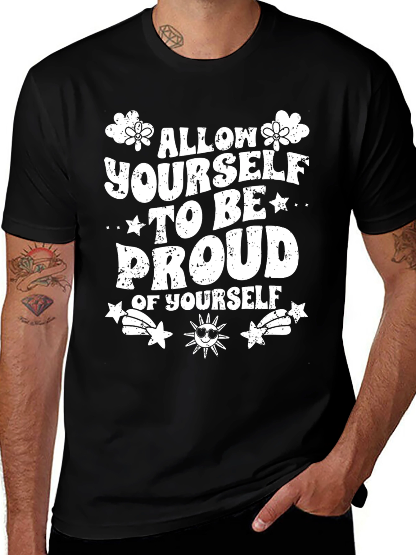 Proud of Yourself Graphic Tee - Black