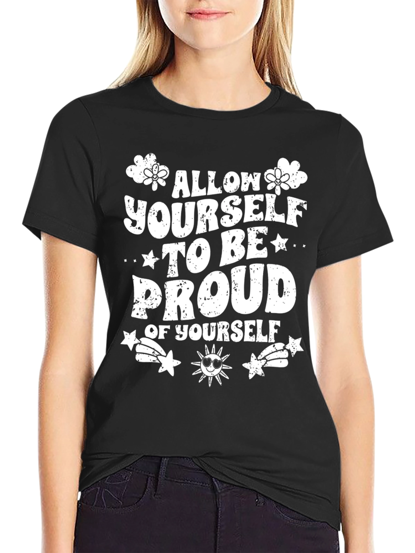Proud of Yourself Graphic Tee - Black