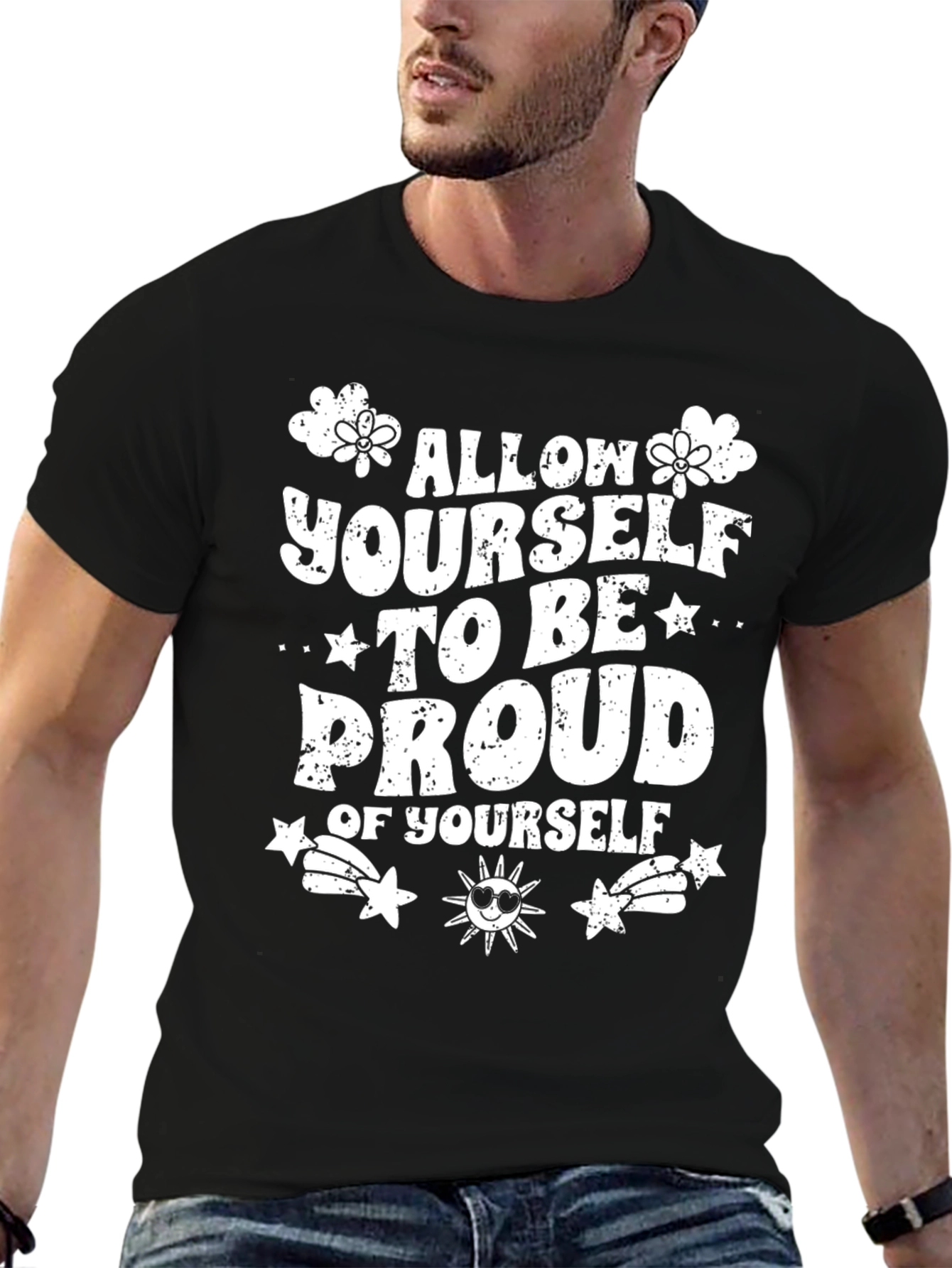 Proud of Yourself Graphic Tee - Black