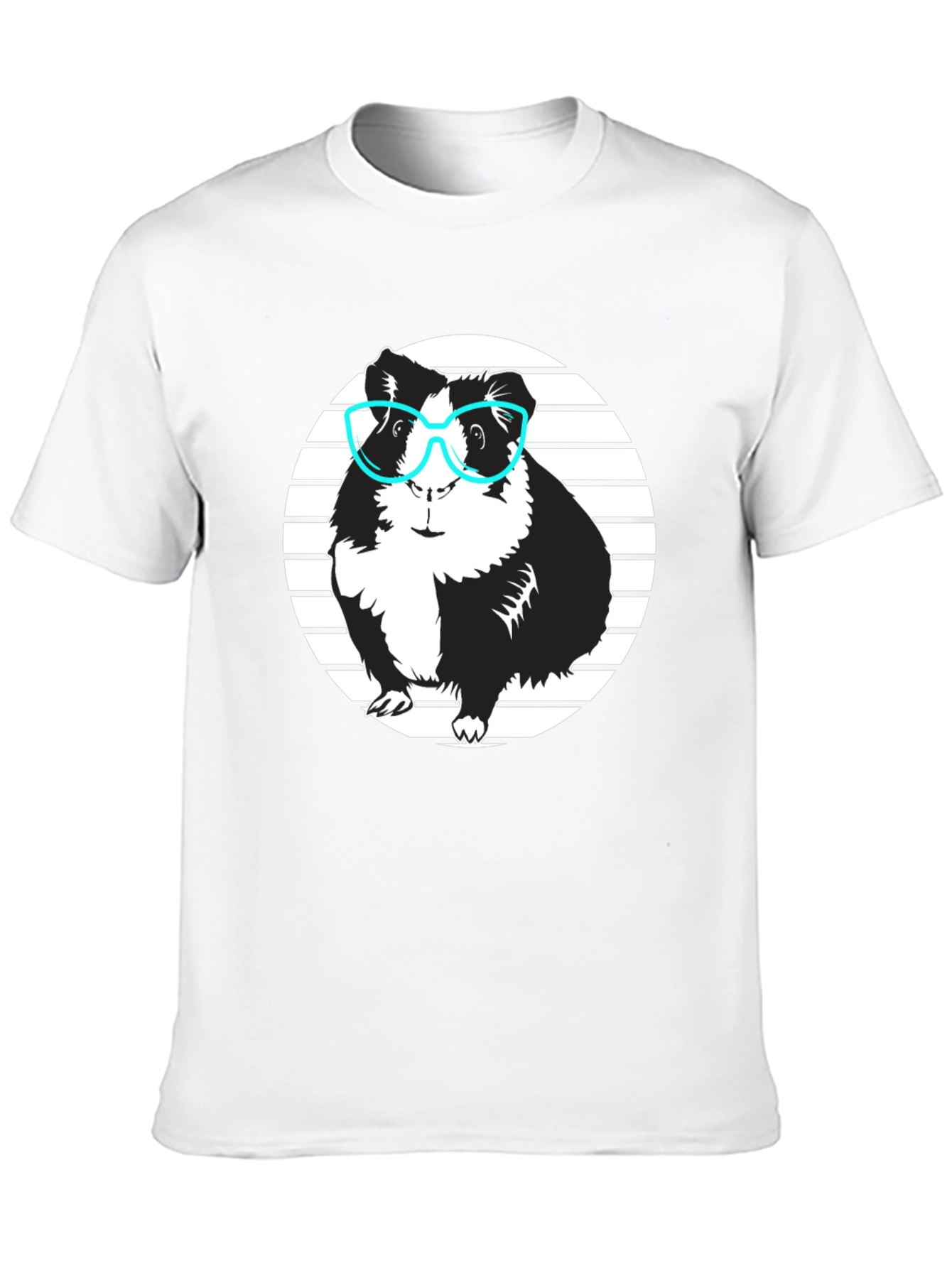 Guinea Pig with Glasses Black T-Shirt