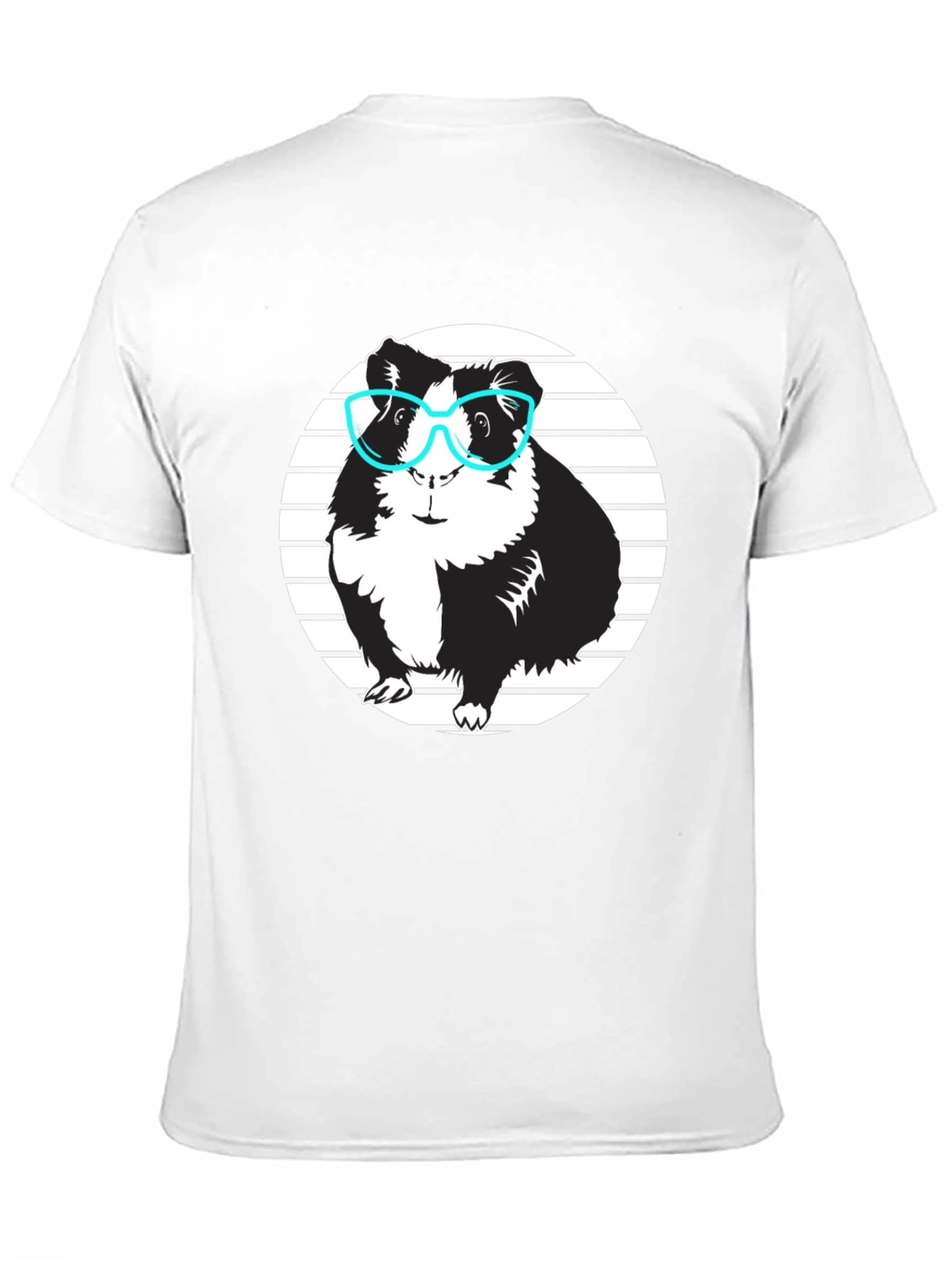 Guinea Pig with Glasses Black T-Shirt