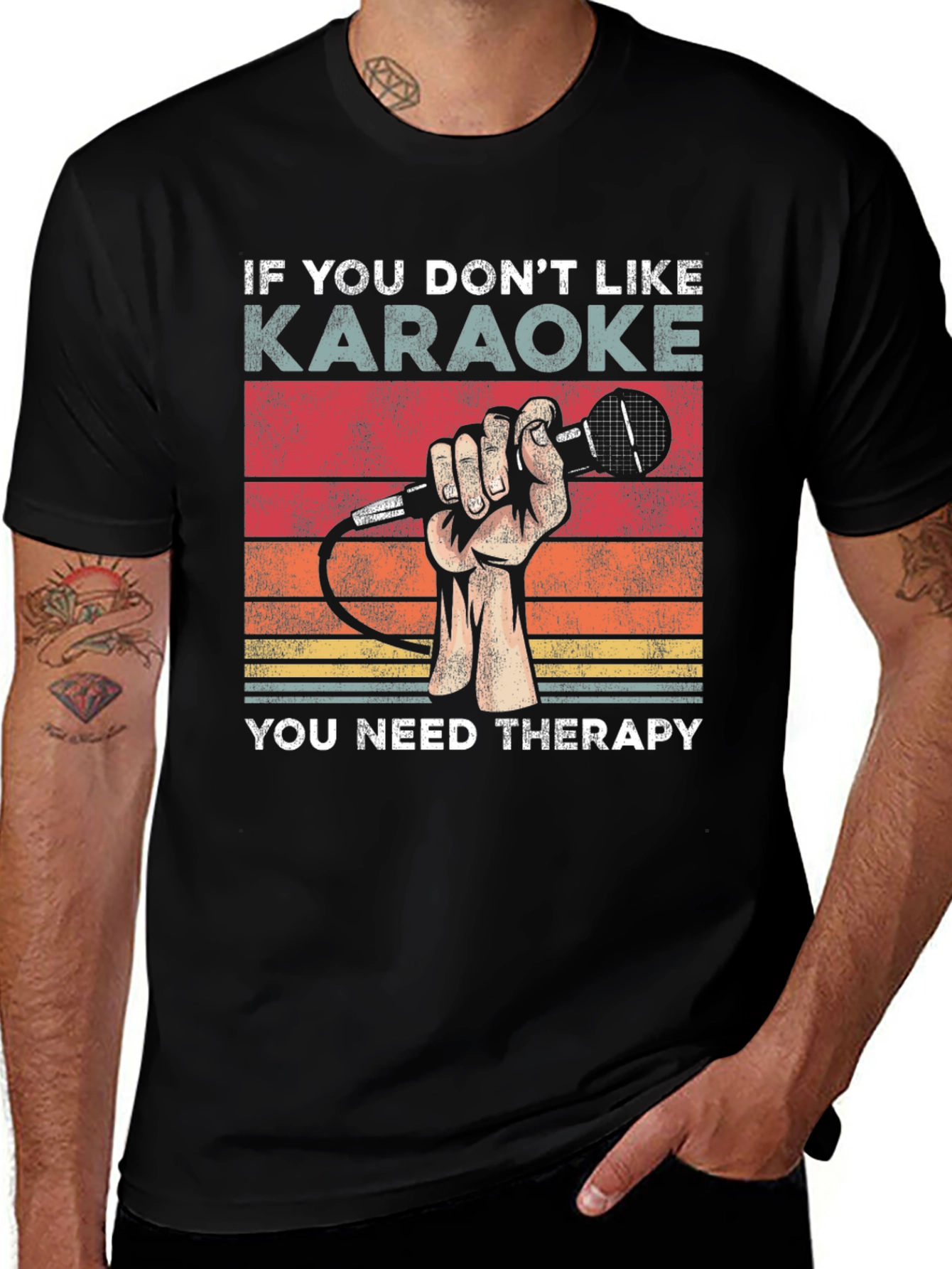 Karaoke Therapy T-Shirt - Music Lover Tee