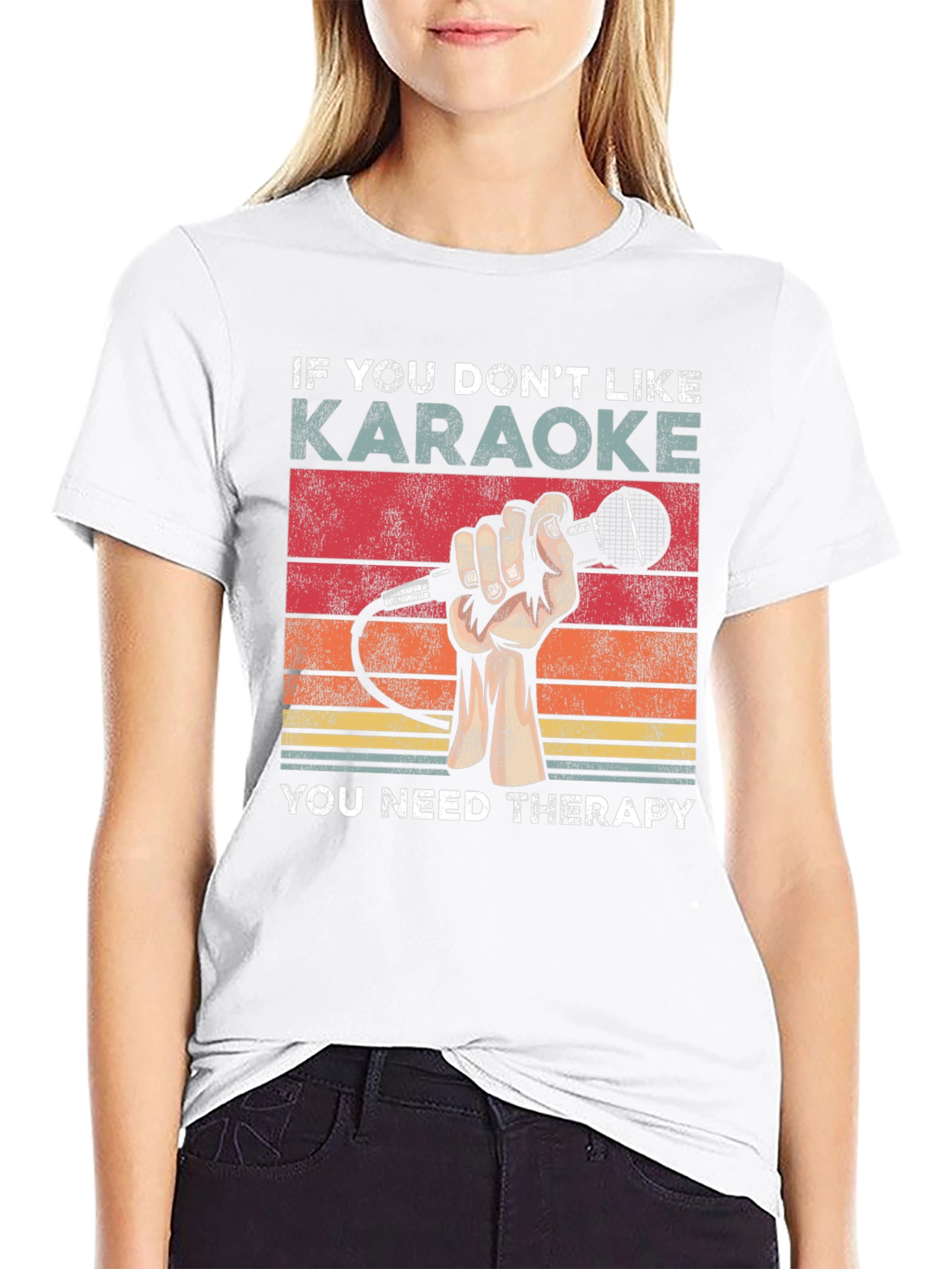 Karaoke Therapy T-Shirt - Music Lover Tee