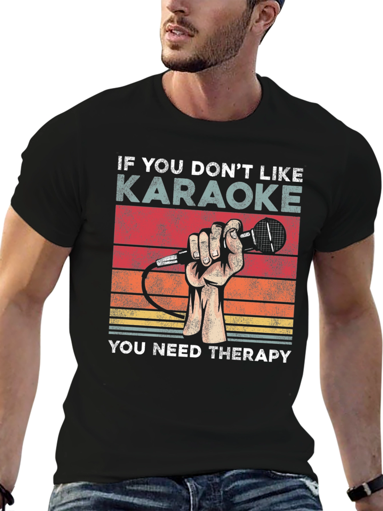 Karaoke Therapy T-Shirt - Music Lover Tee