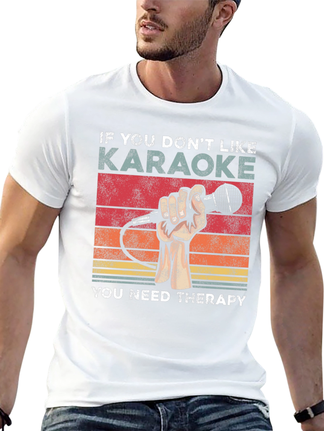 Karaoke Therapy T-Shirt - Music Lover Tee