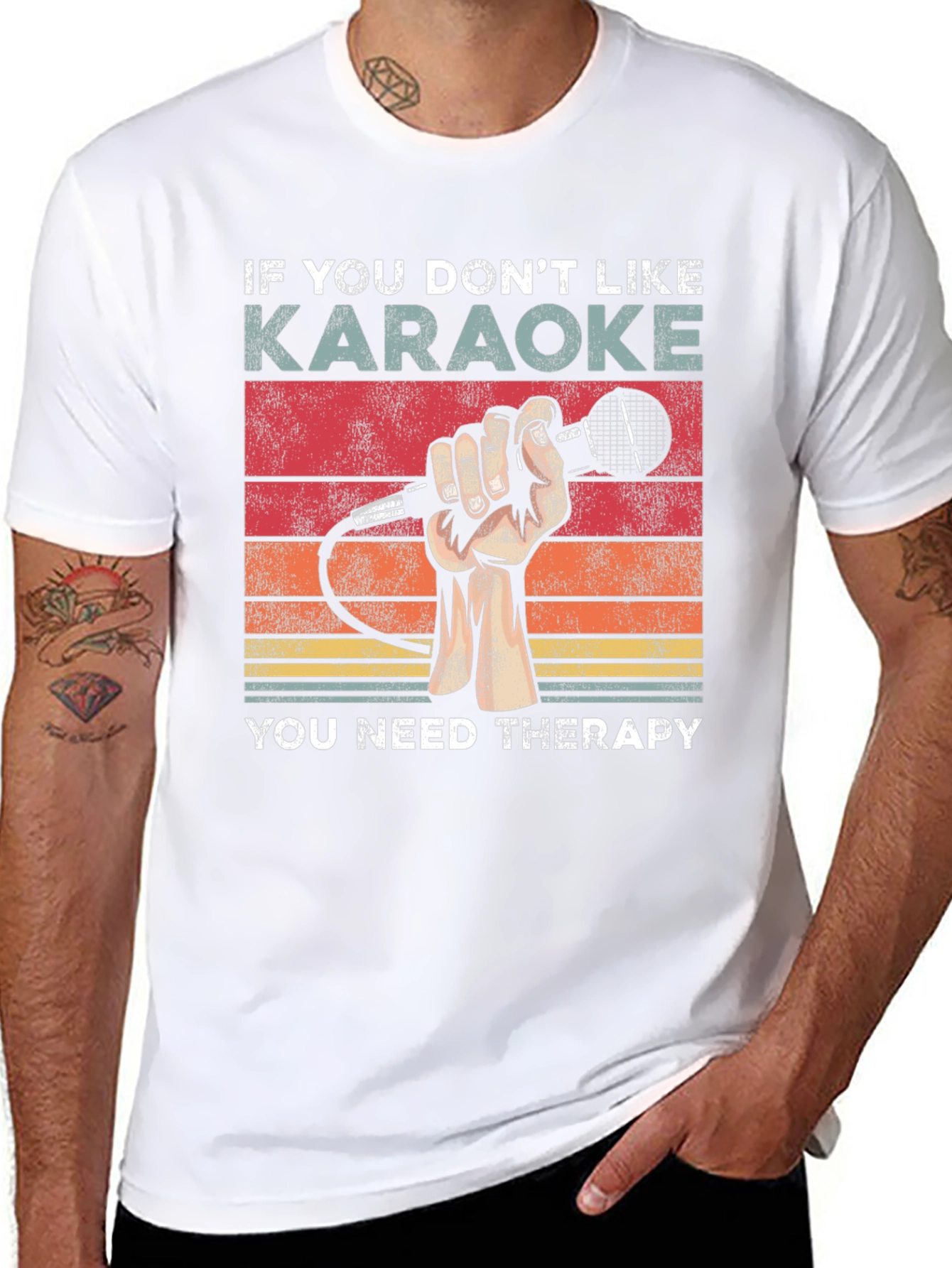 Karaoke Therapy T-Shirt - Music Lover Tee