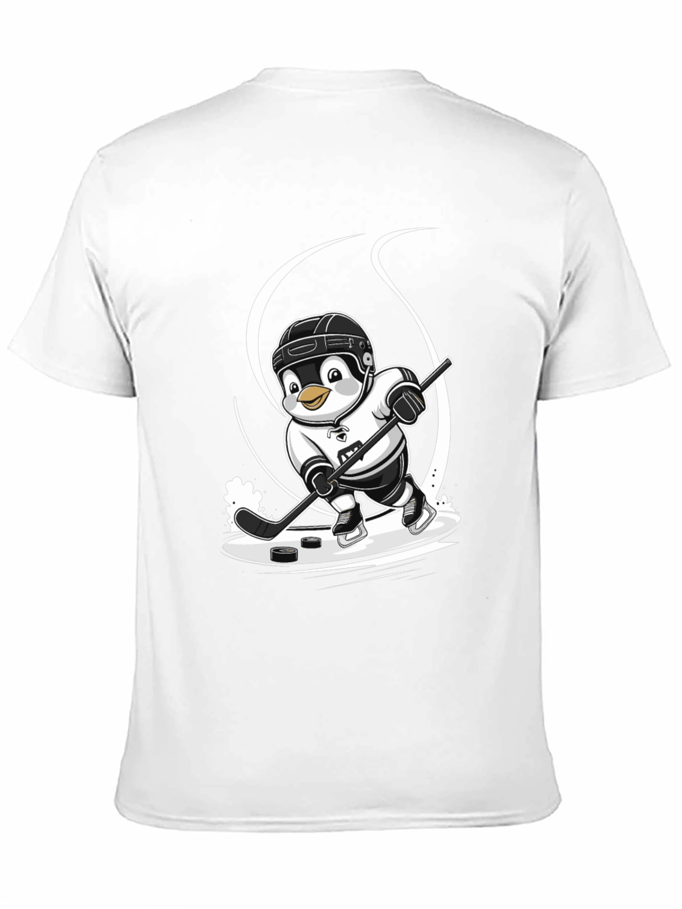 Hockey Penguin Graphic Tee - Black