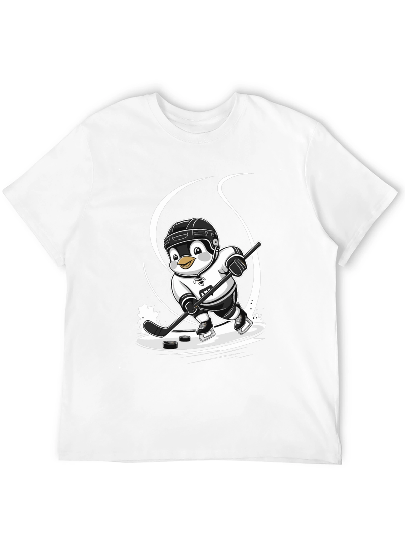 Hockey Penguin Graphic Tee - Black