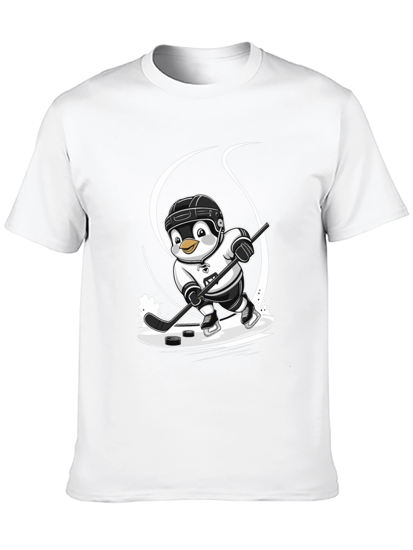 Hockey Penguin Graphic Tee - Black