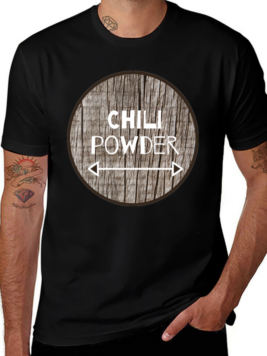 Chili Powder Graphic Tee - Unique Wood Design