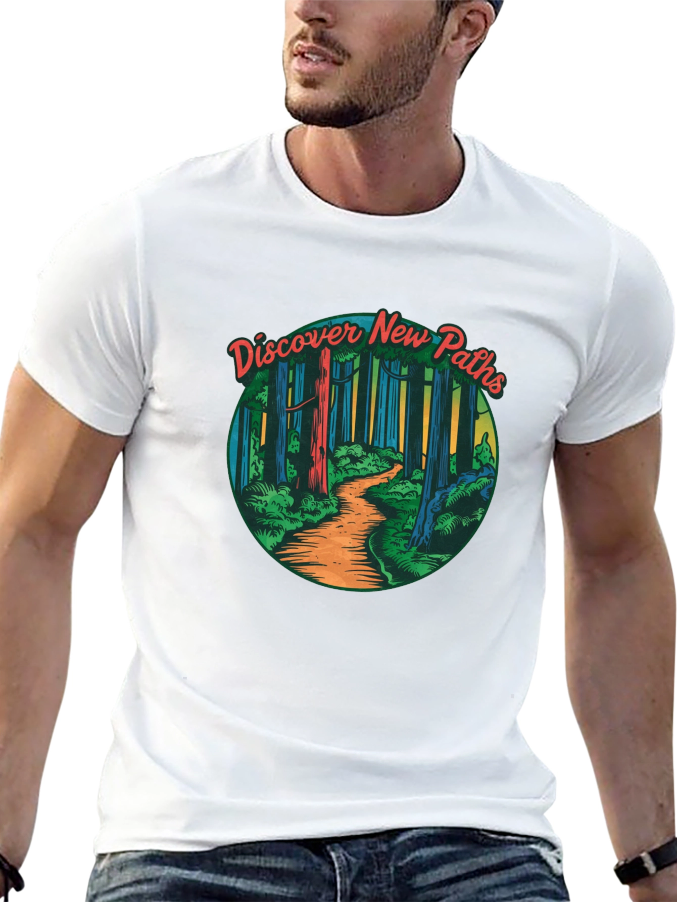 Discover New Paths Graphic Tee - Nature Adventure
