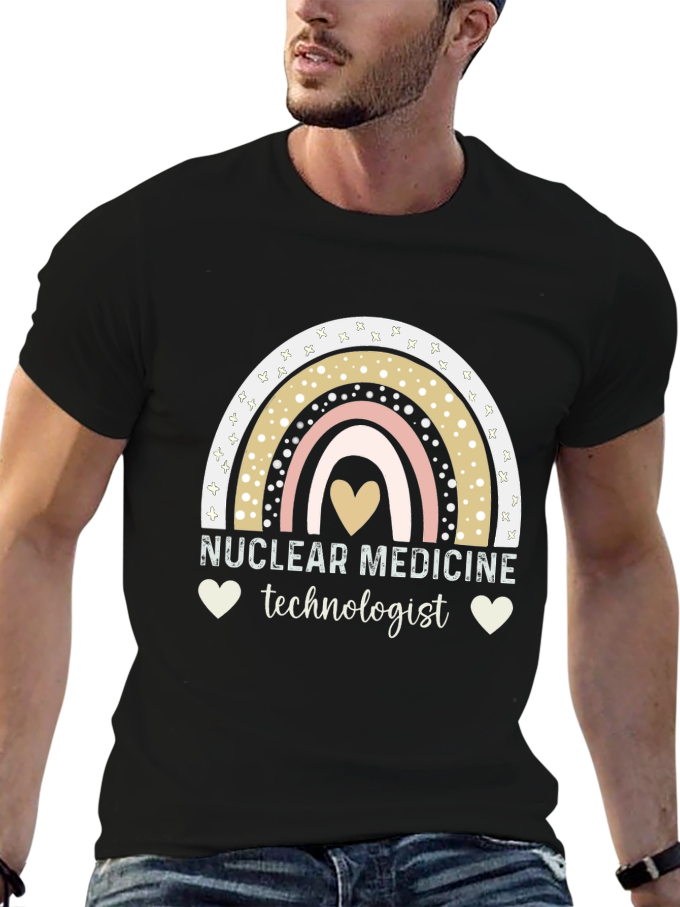 Nuclear Medicine Technologist Rainbow Heart T-Shirt