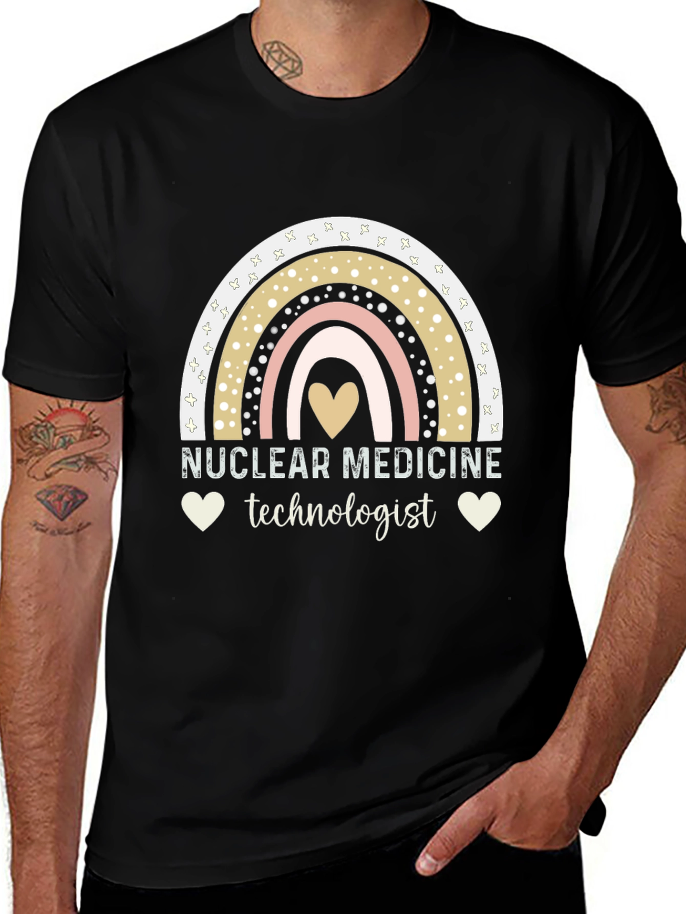 Nuclear Medicine Technologist Rainbow Heart T-Shirt