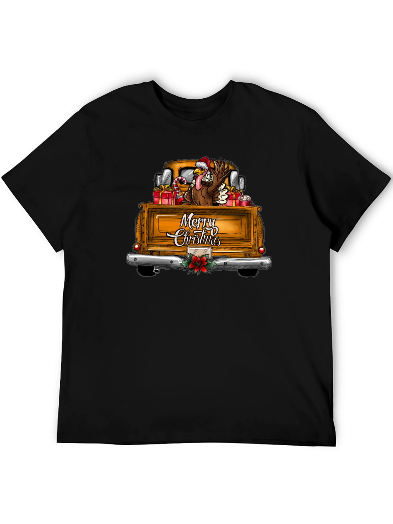 Festive Turkey Truck Christmas Graphic Tee