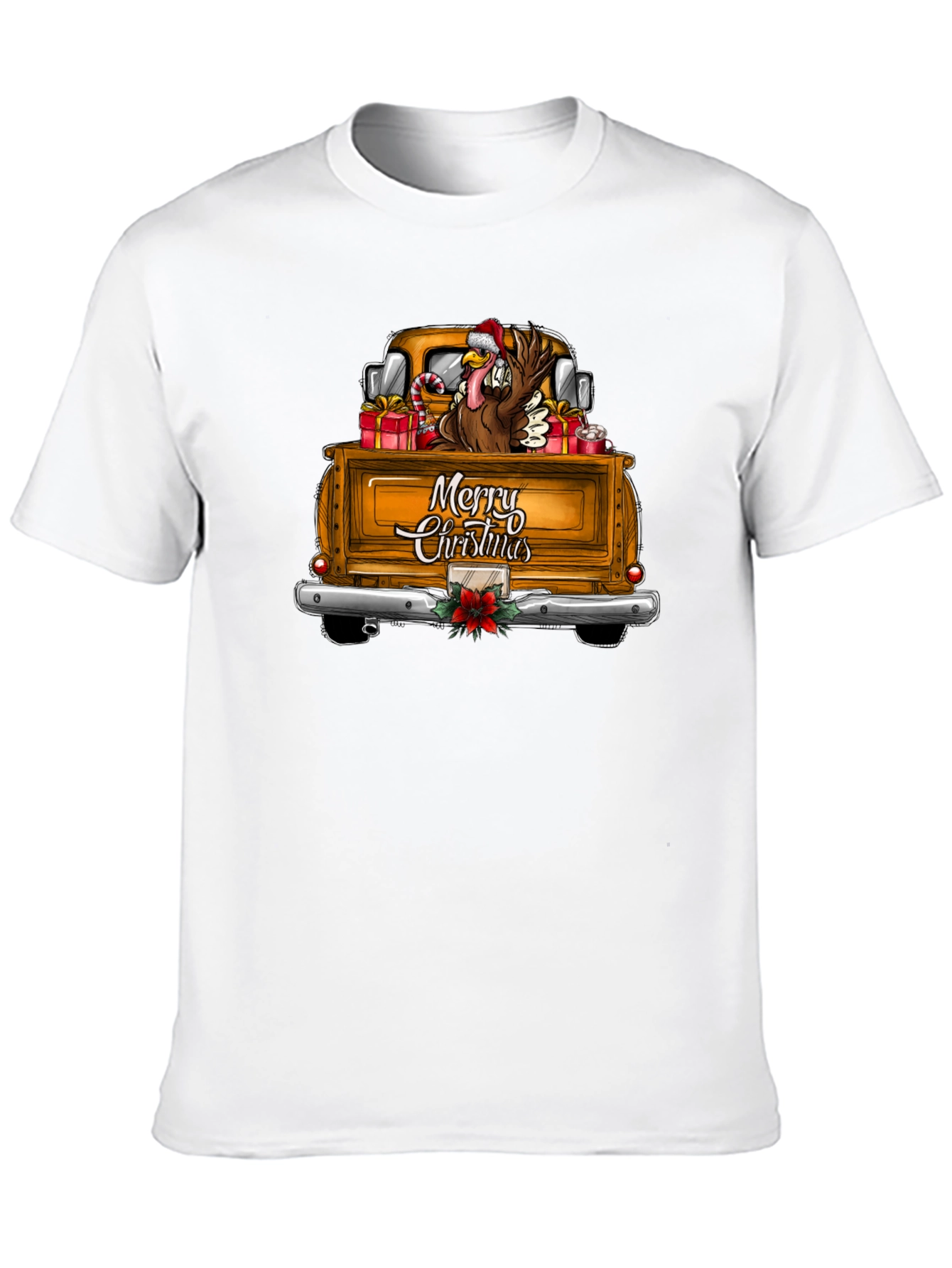 Festive Turkey Truck Christmas Graphic Tee