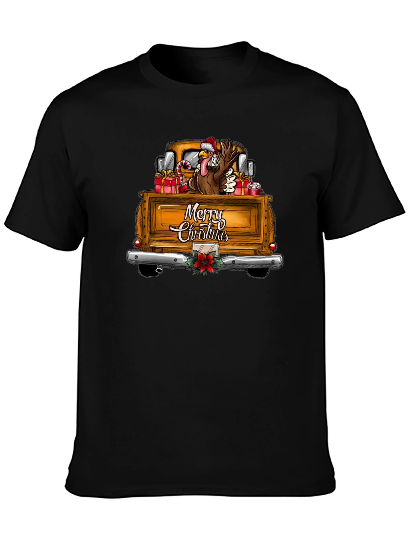 Festive Turkey Truck Christmas Graphic Tee