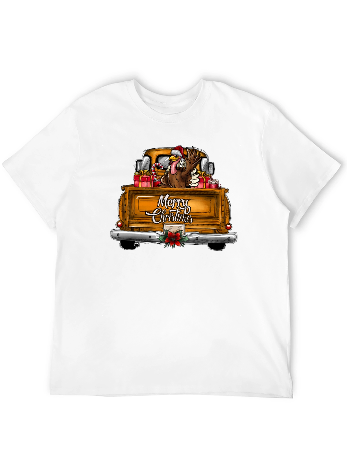 Festive Turkey Truck Christmas Graphic Tee