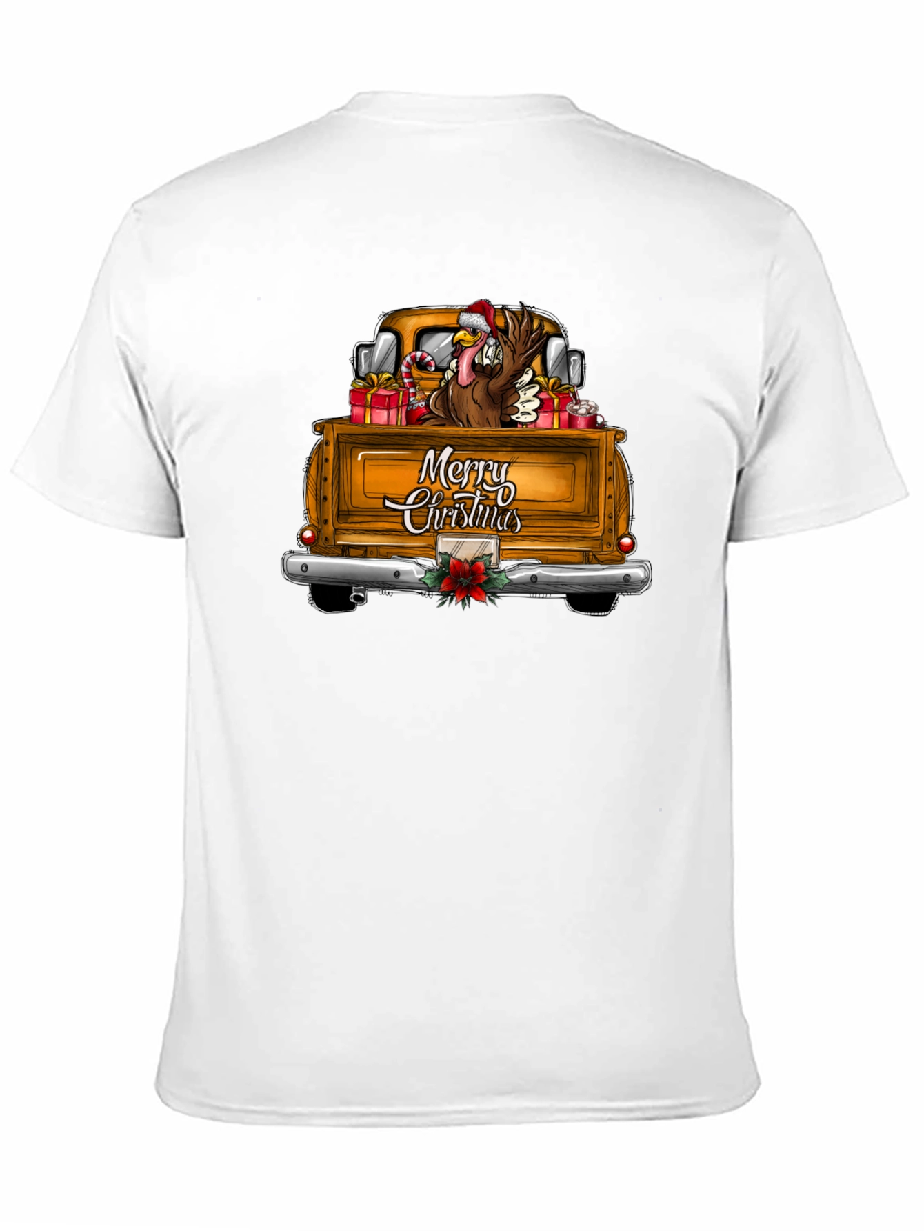 Festive Turkey Truck Christmas Graphic Tee