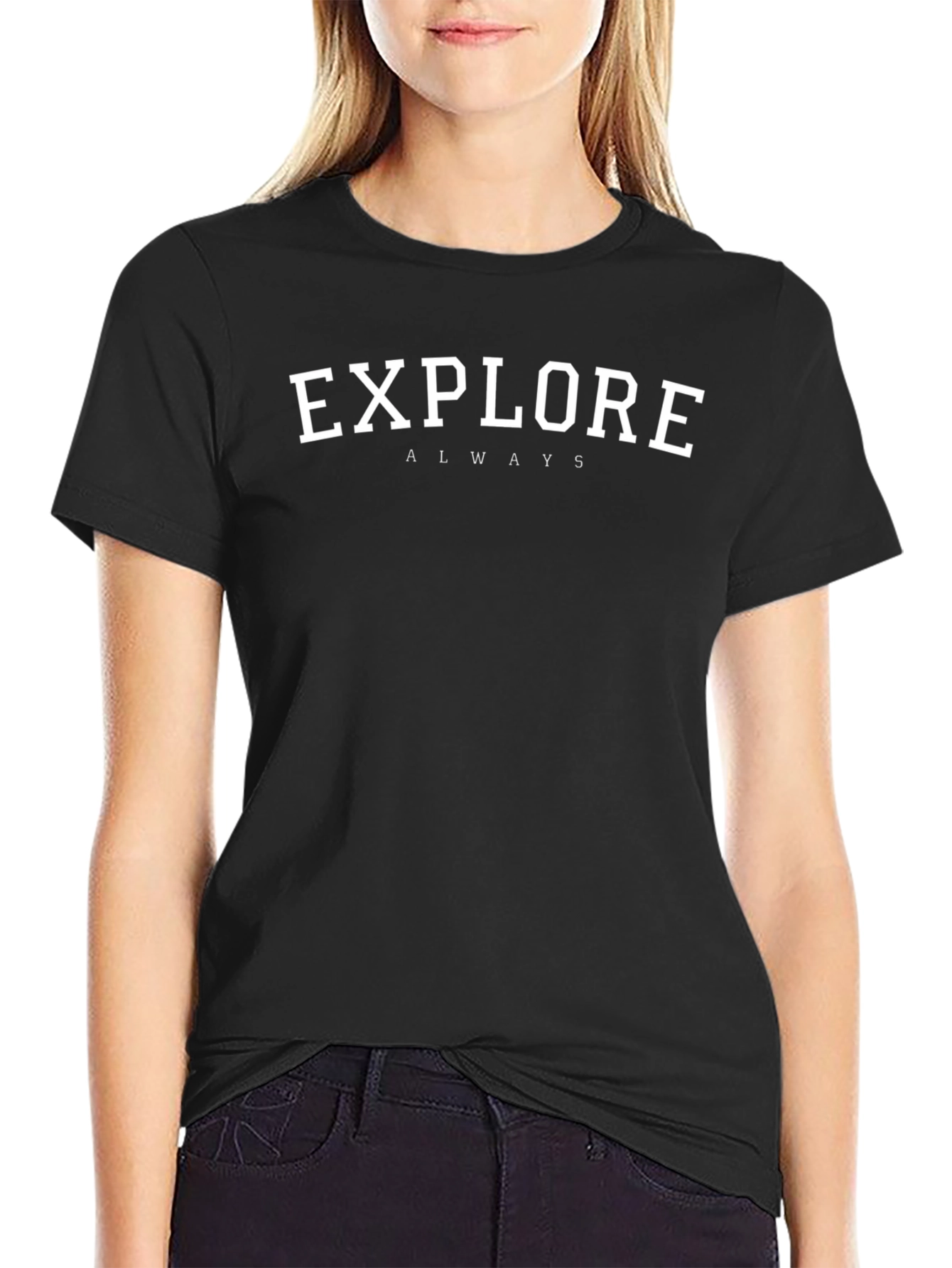 Explore Always Black Graphic Tee