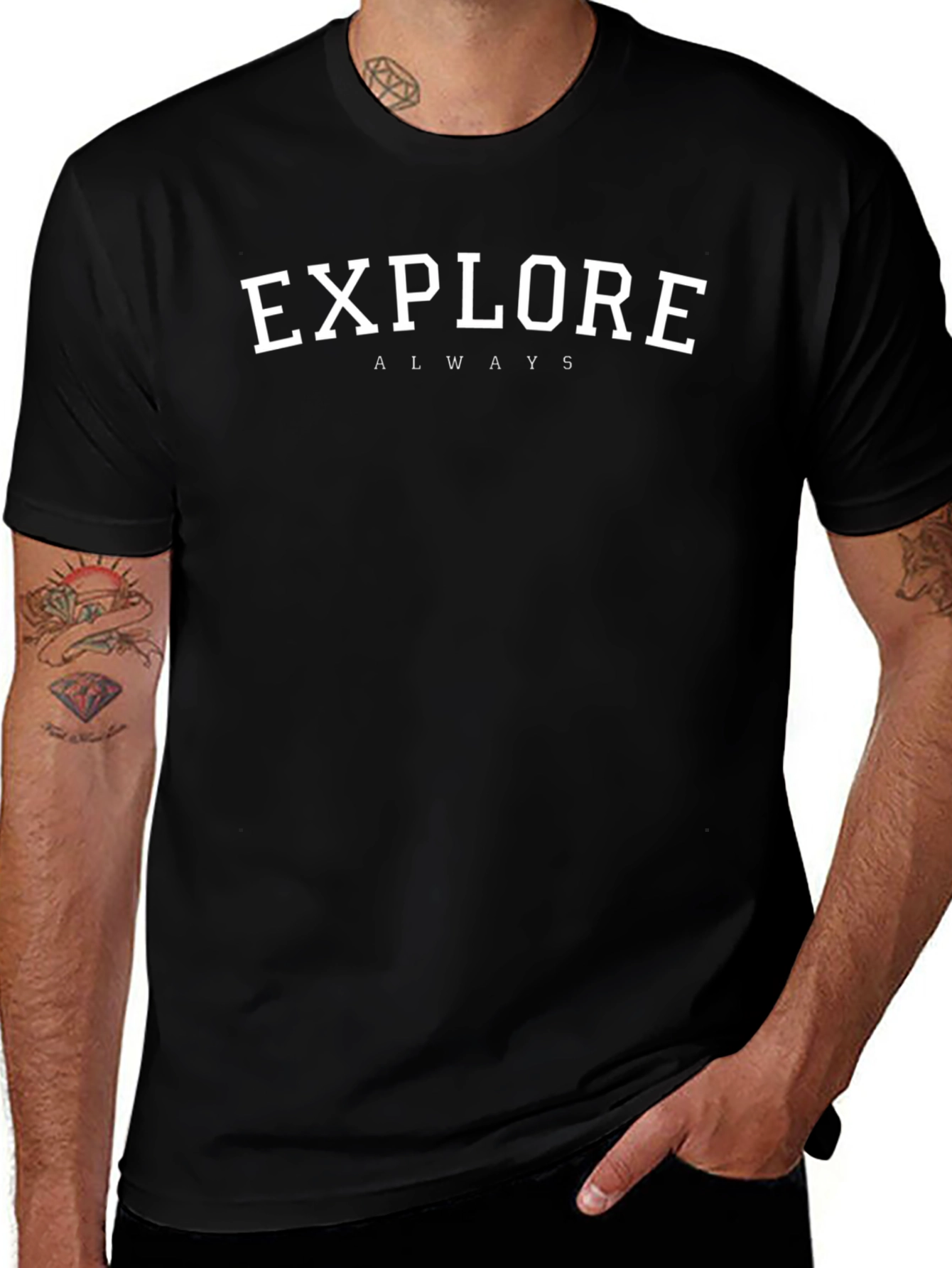 Explore Always Black Graphic Tee