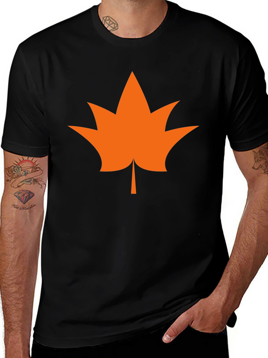 Leaf Graphic Tee - Casual Style Black T-Shirt