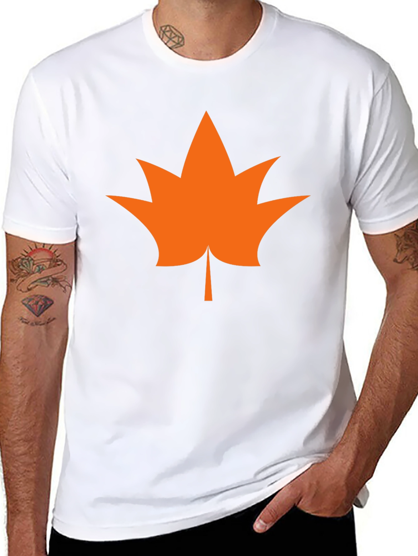 Leaf Graphic Tee - Casual Style Black T-Shirt