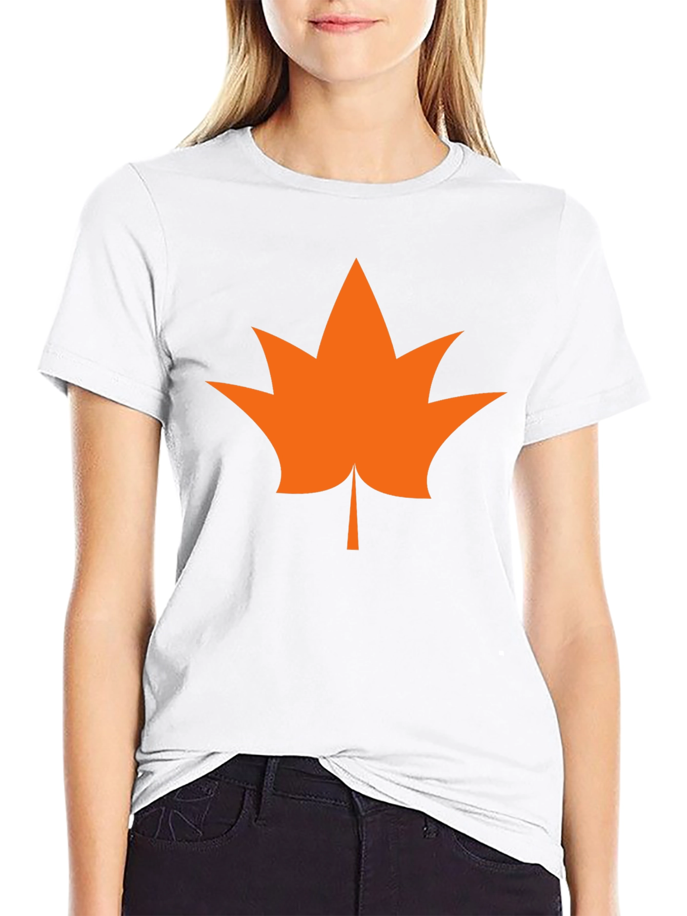 Leaf Graphic Tee - Casual Style Black T-Shirt