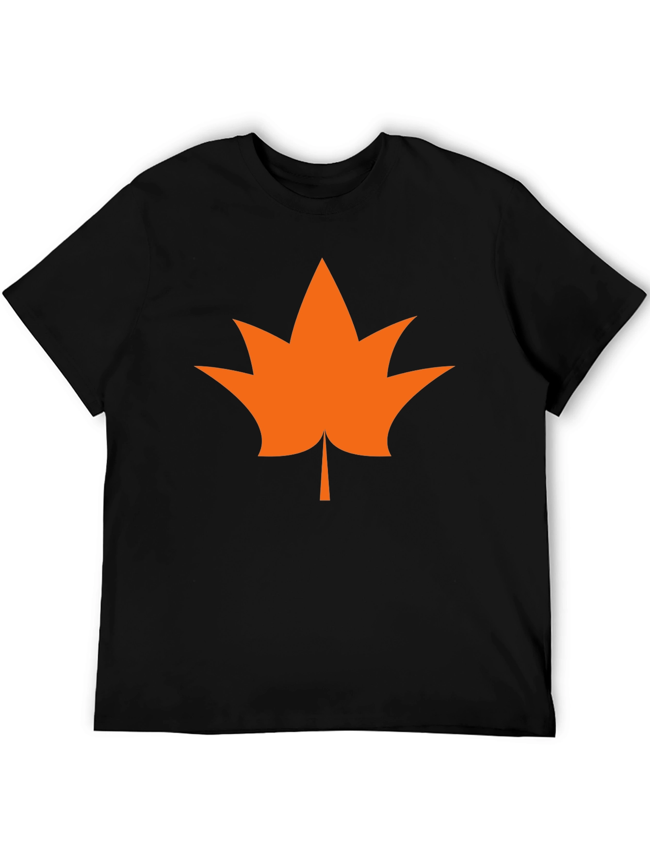 Leaf Graphic Tee - Casual Style Black T-Shirt