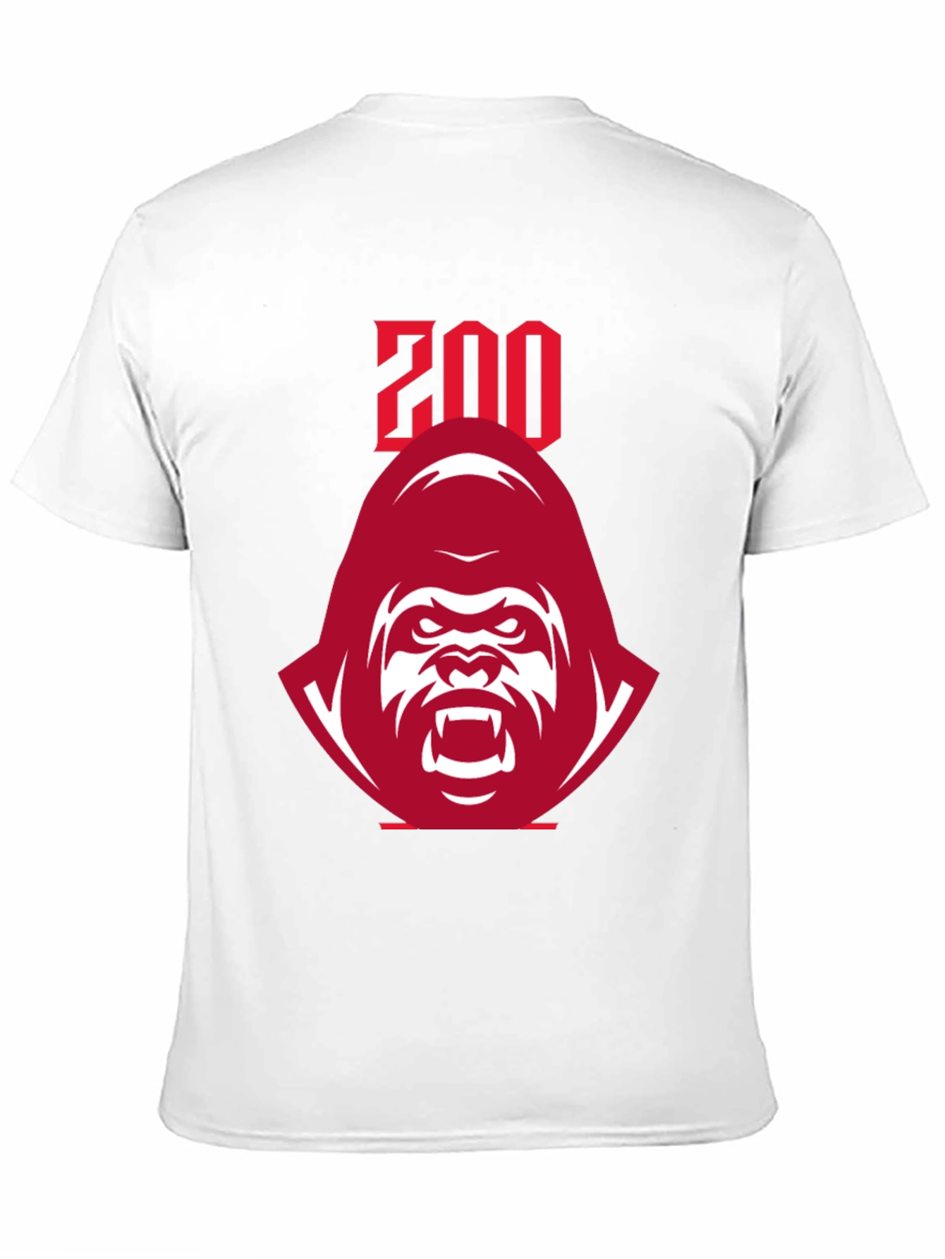 Zoo Graphic Tee - Bold Red Gorilla Design