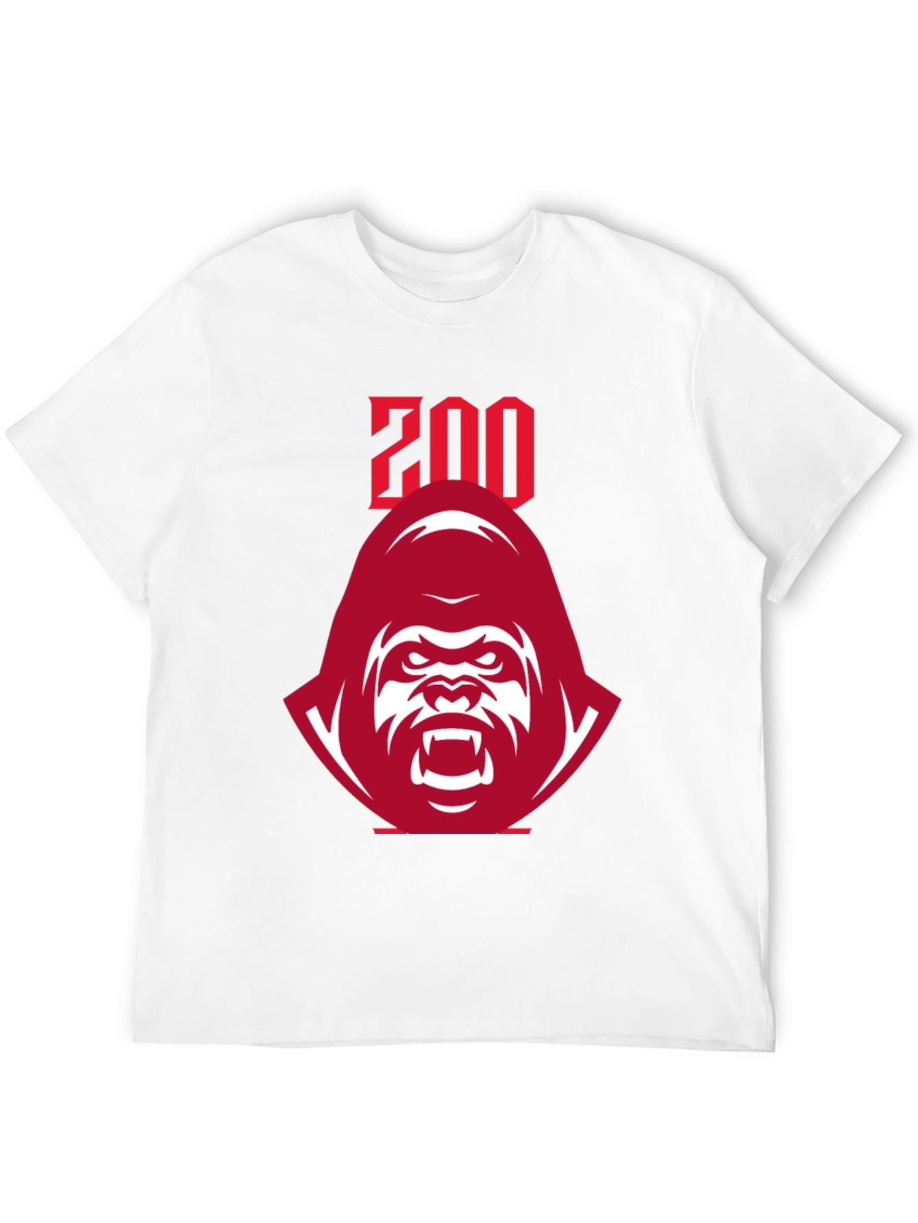 Zoo Graphic Tee - Bold Red Gorilla Design