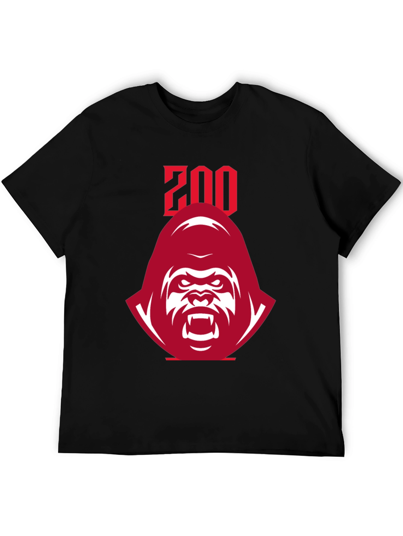 Zoo Graphic Tee - Bold Red Gorilla Design