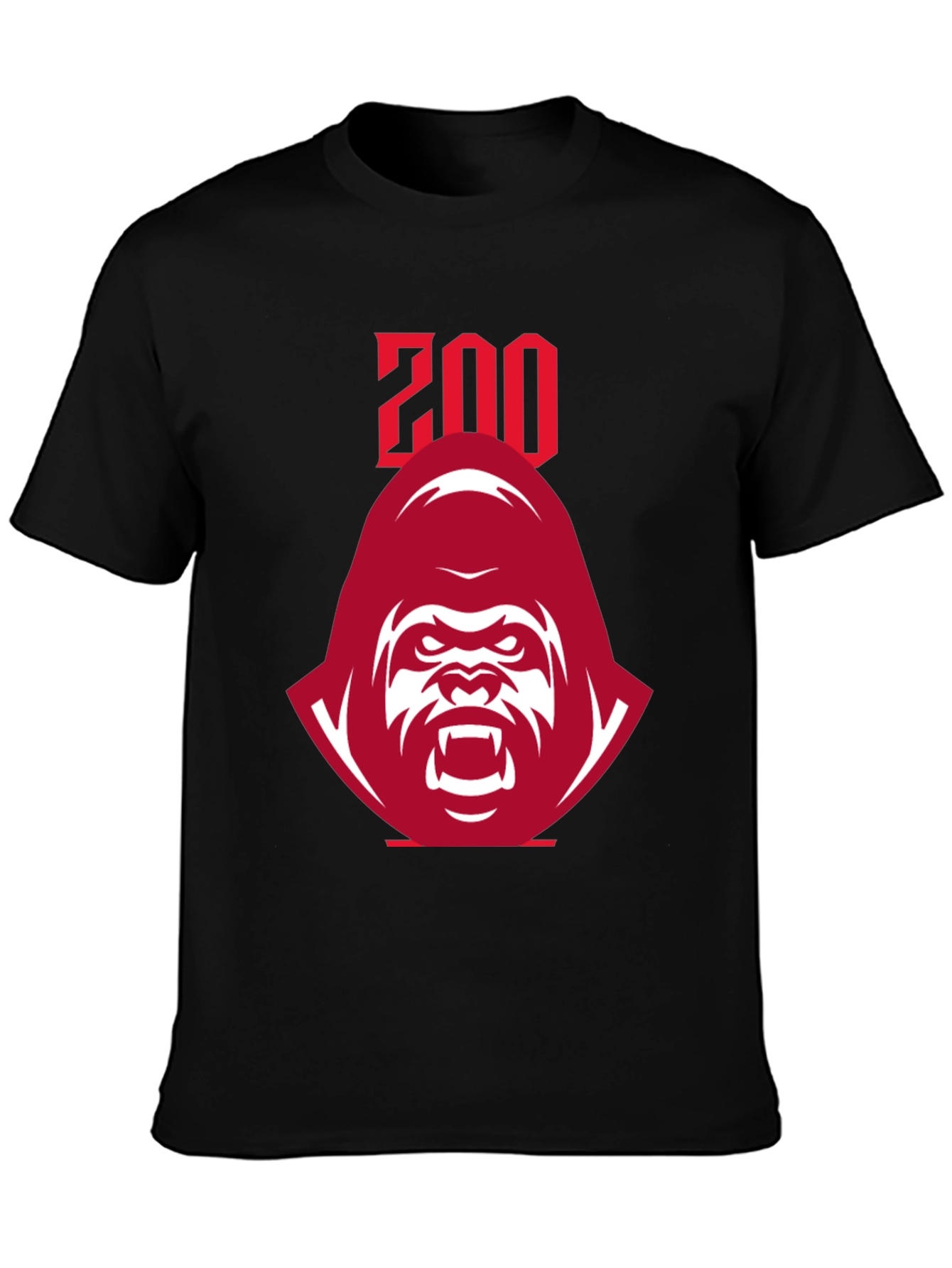 Zoo Graphic Tee - Bold Red Gorilla Design