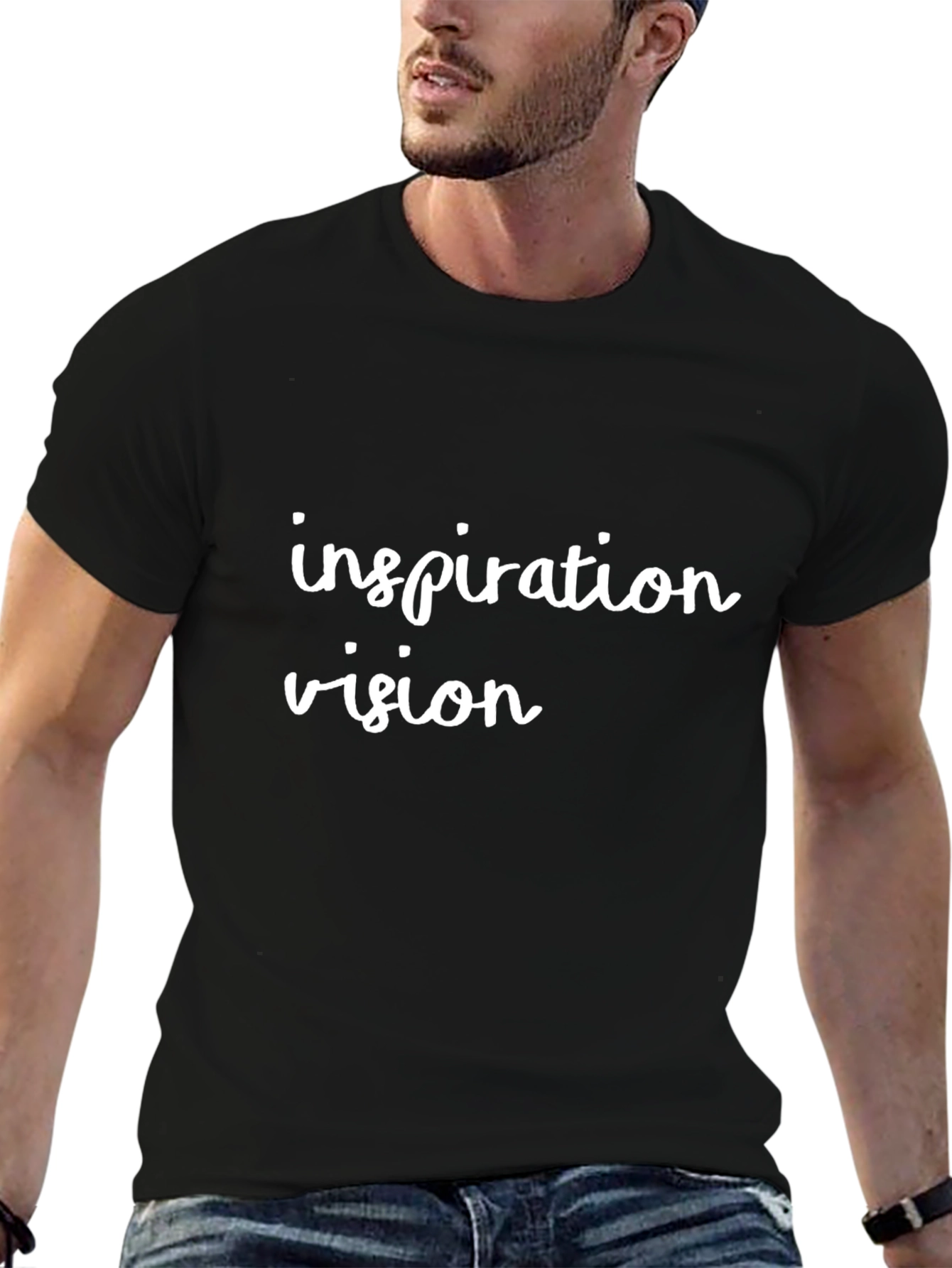 Inspiration Vision Black Graphic Tee Shirt