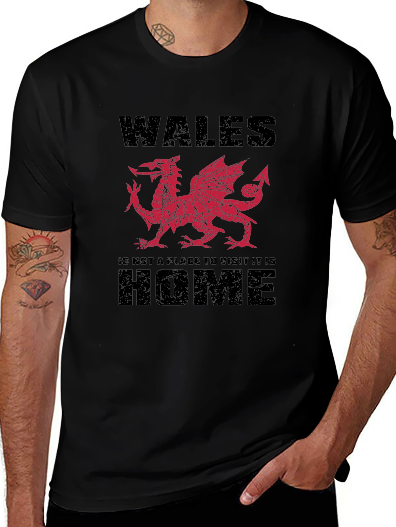Welsh Dragon T-Shirt: Wales is Home