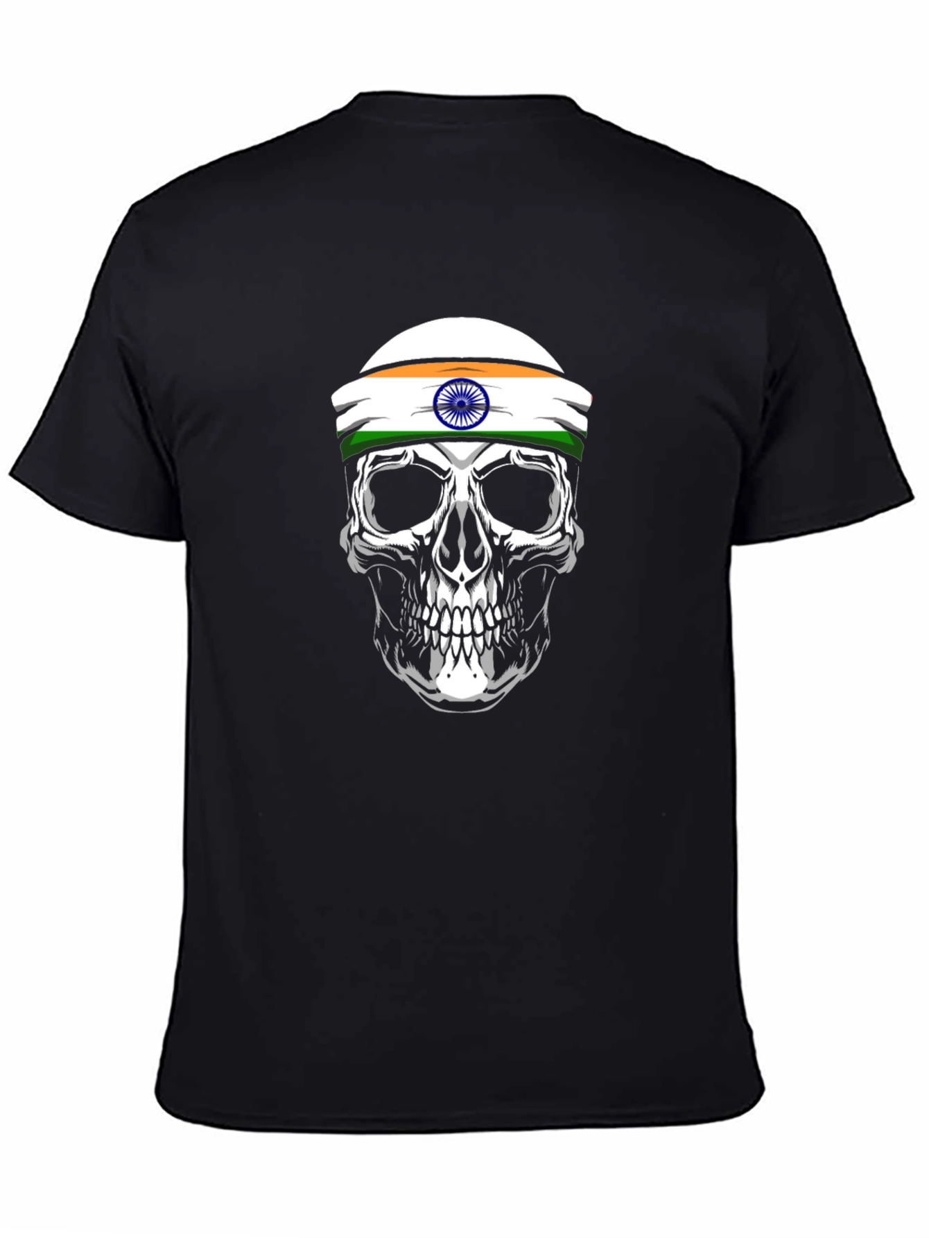Skull India Flag Graphic T-Shirt