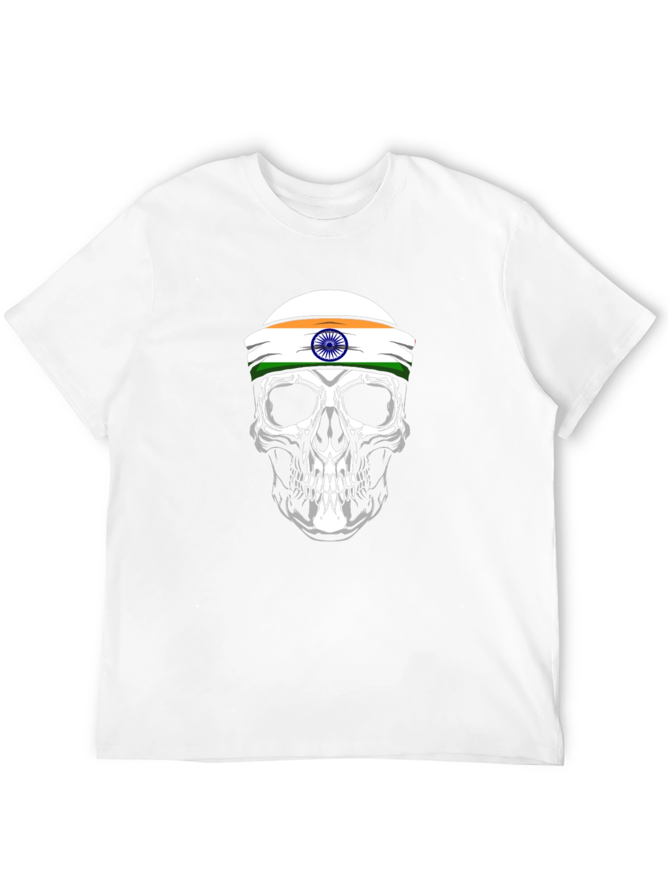 Skull India Flag Graphic T-Shirt