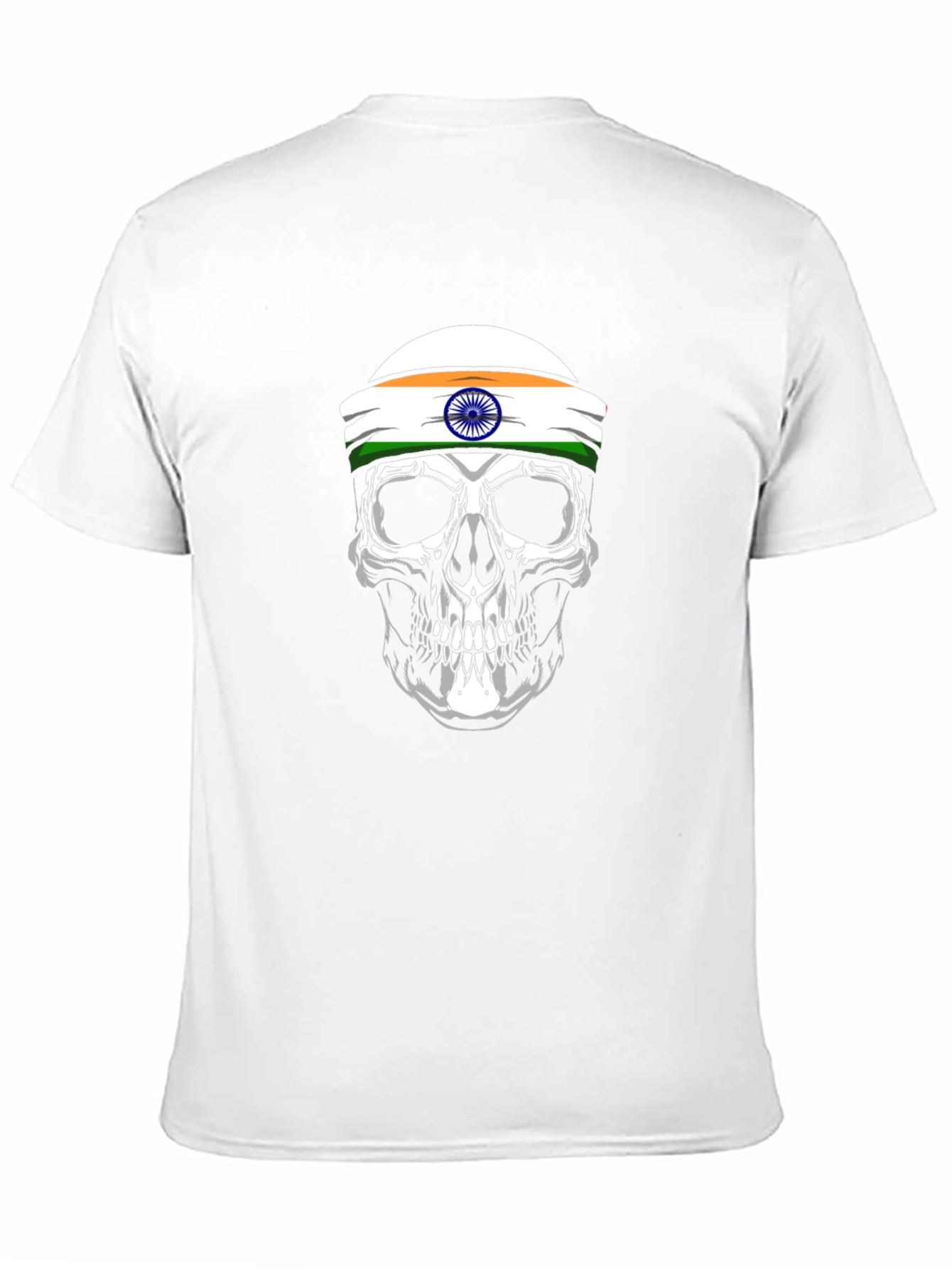 Skull India Flag Graphic T-Shirt