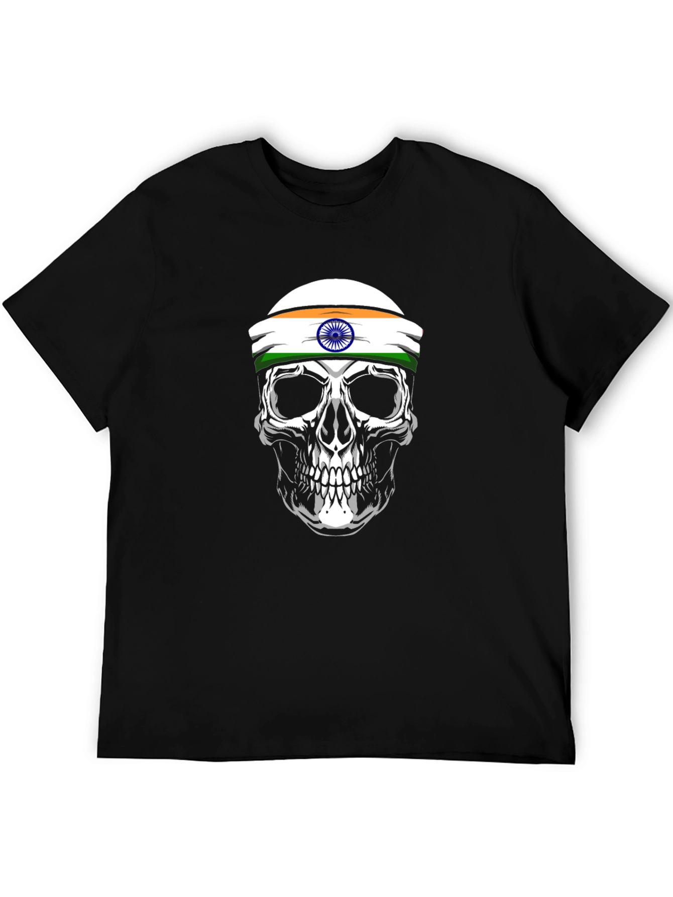 Skull India Flag Graphic T-Shirt