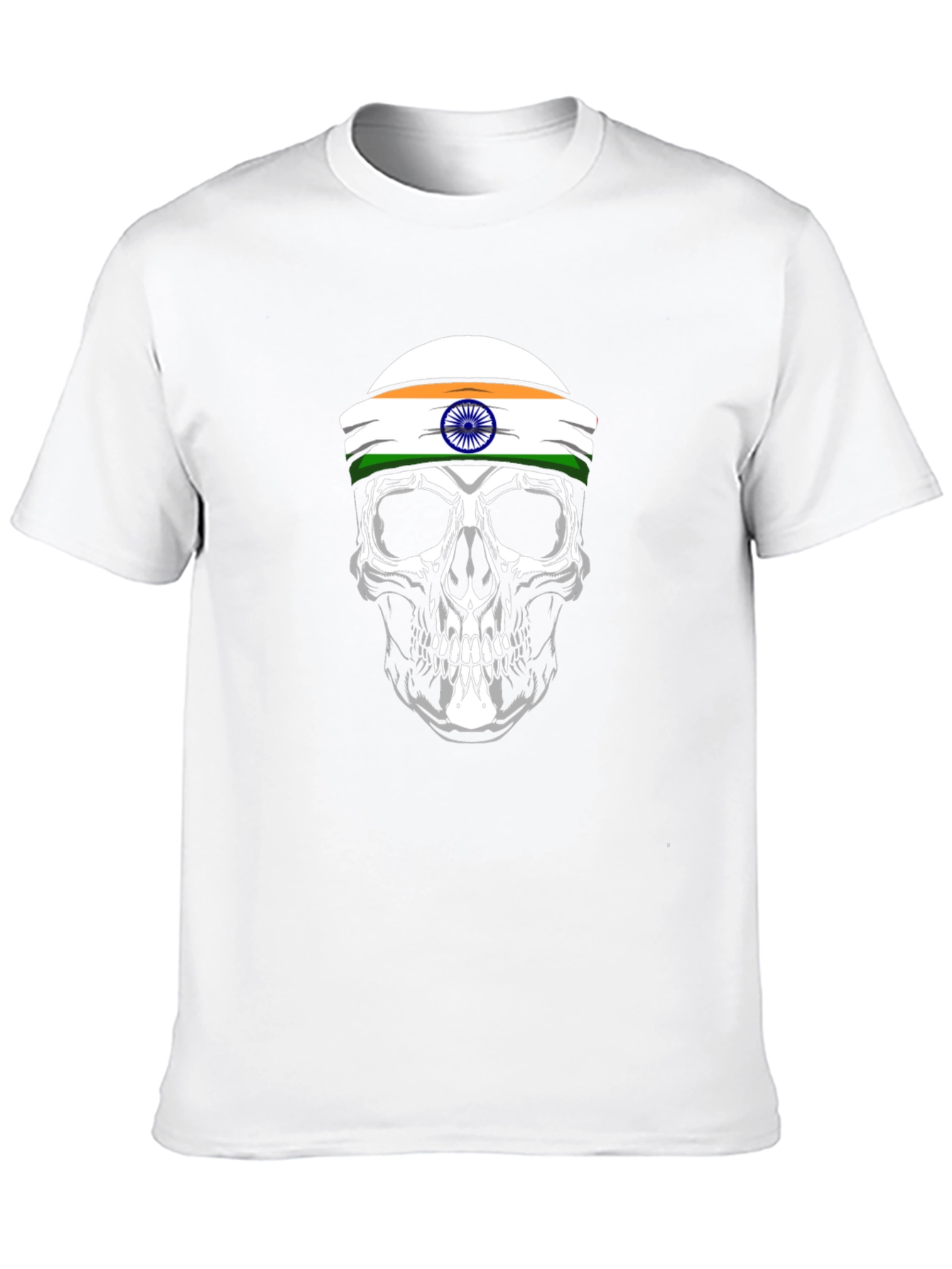 Skull India Flag Graphic T-Shirt
