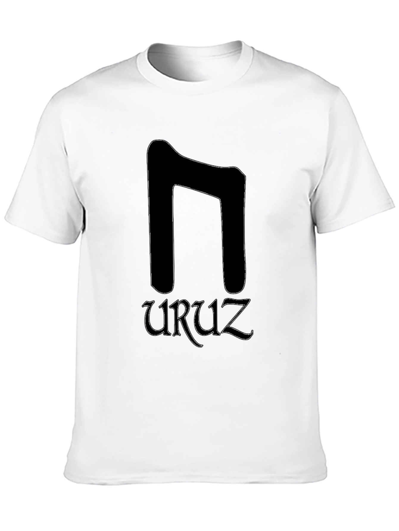 Uruz Rune Black T-Shirt - Viking Symbol Tee