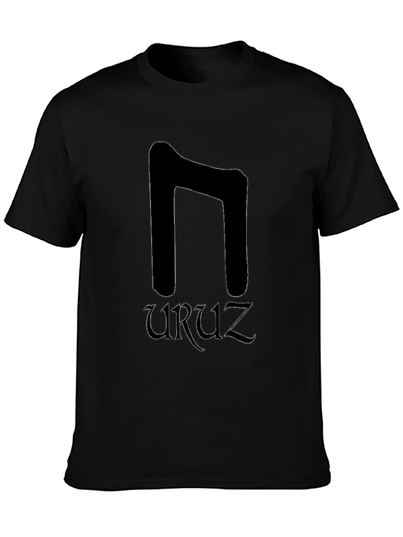 Uruz Rune Black T-Shirt - Viking Symbol Tee